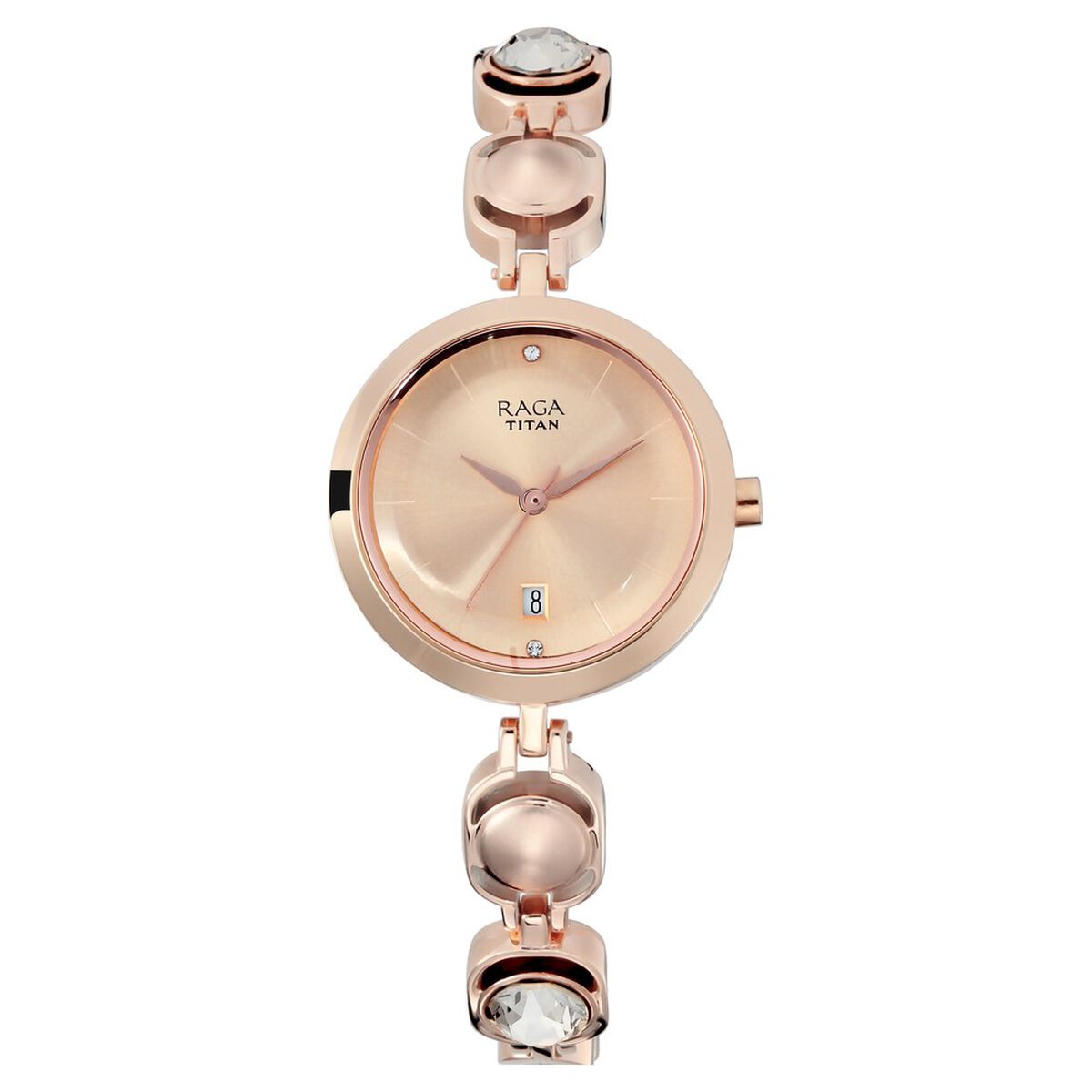 Titan Raga Viva Rose Gold Dial Analog with Date Metal Strap watch for Women 1