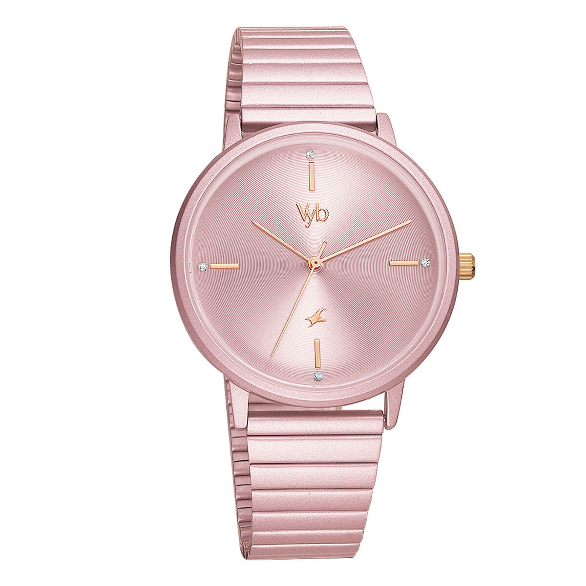 Fastrack Vyb Bliss Quartz Analog Pink Dial Stainless Steel Strap Watch for Girls 2