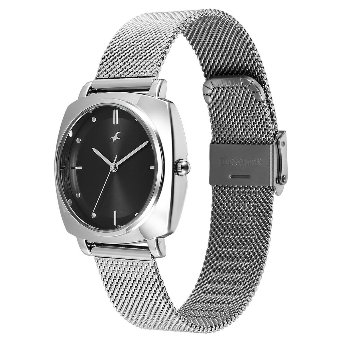 Fastrack Stunners X Quartz Analog Black Dial Stainless Steel Strap Watch For Girls 3