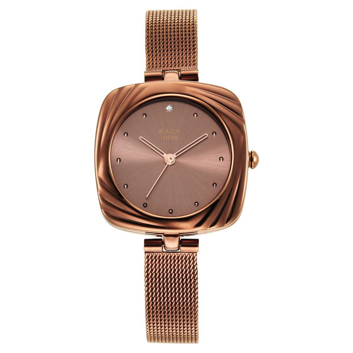 Titan Raga Moments of Joy Brown Dial Analog Stainless Steel Strap Watch for Women 3