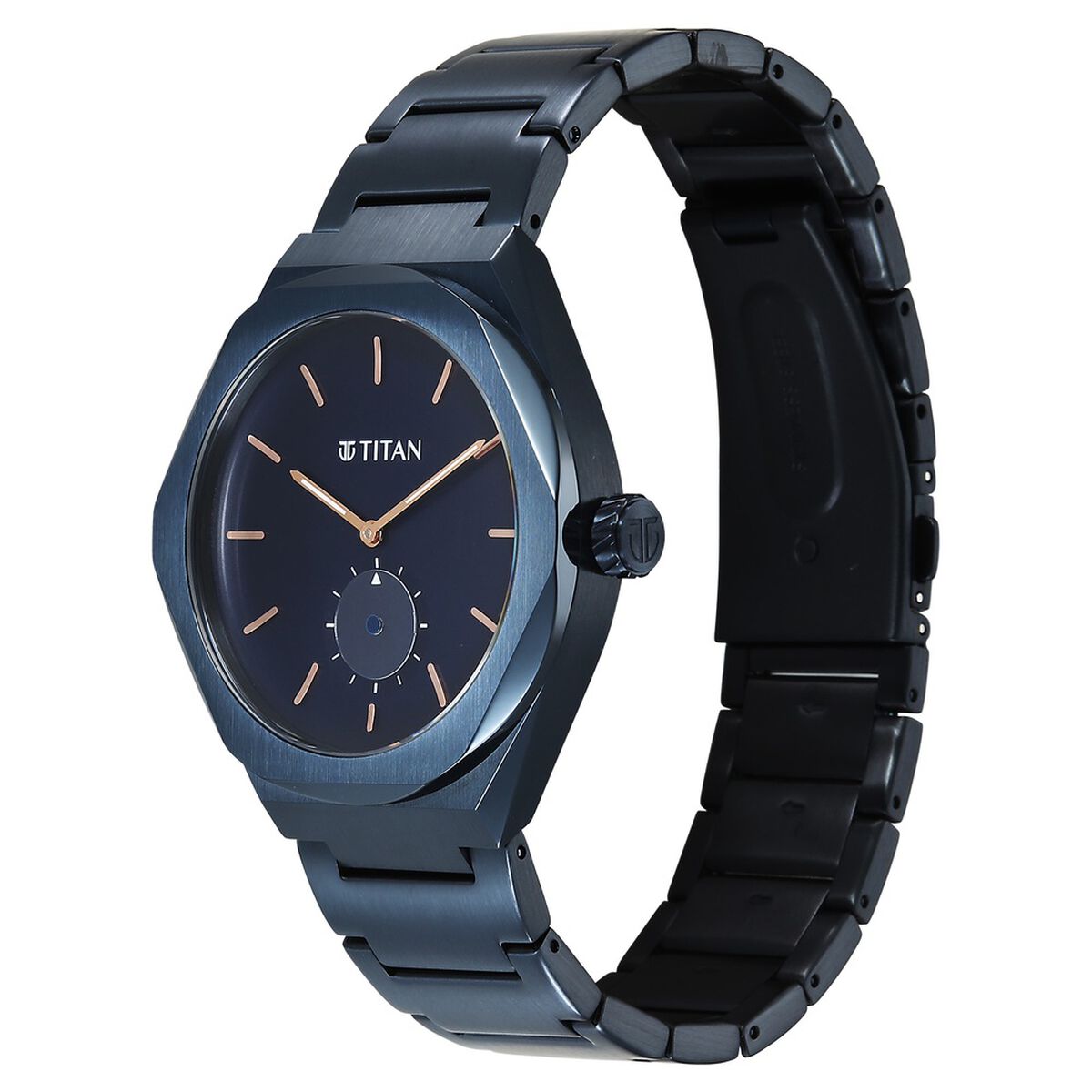 Titan Contour Analog with Small Second and Blue Dial Blue Stainless Steel Strap Watch for Men 5