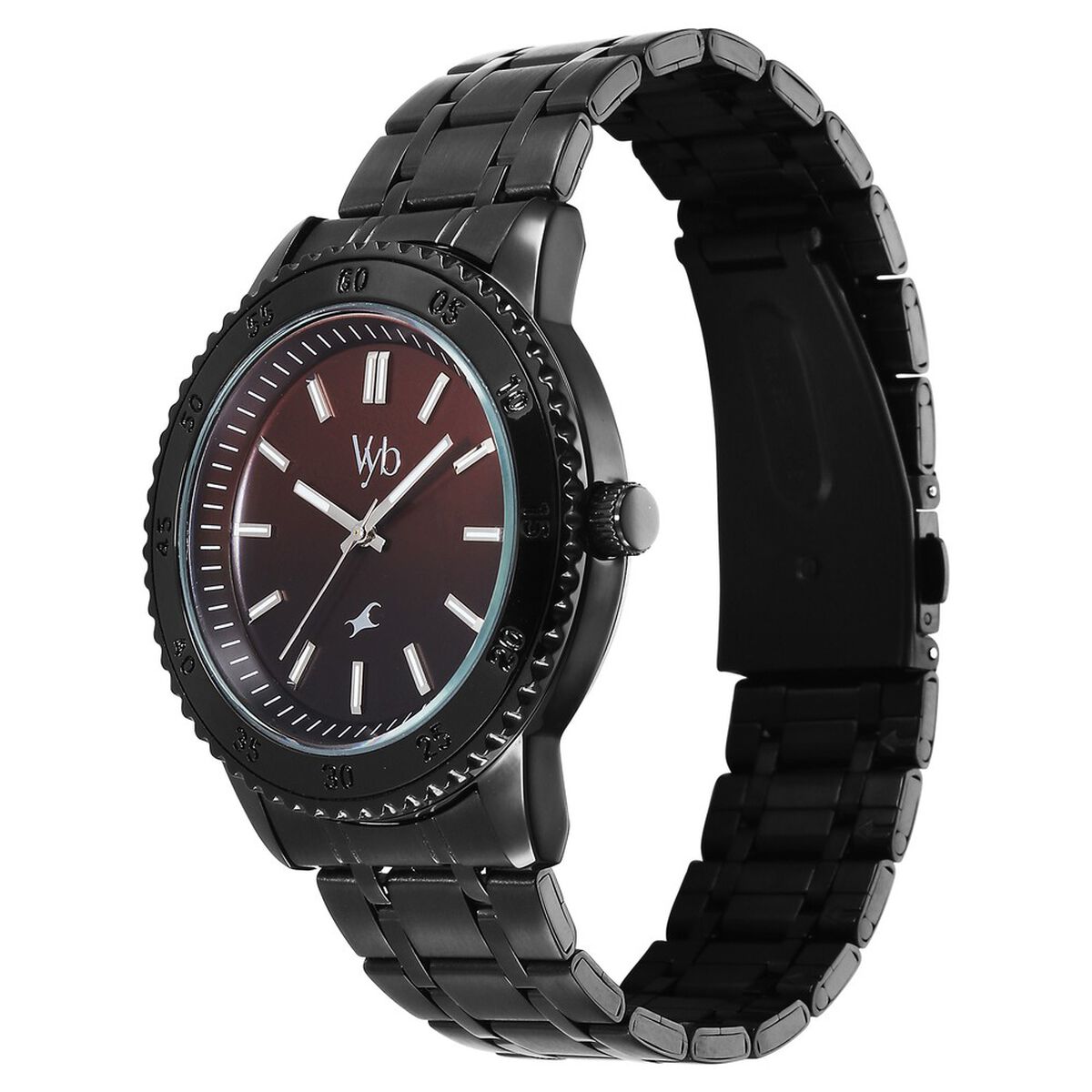 Vyb Quest By Fastrack Quartz Analog Multicoloured Dial Black Stainless Steel Strap Watch For Guys 5