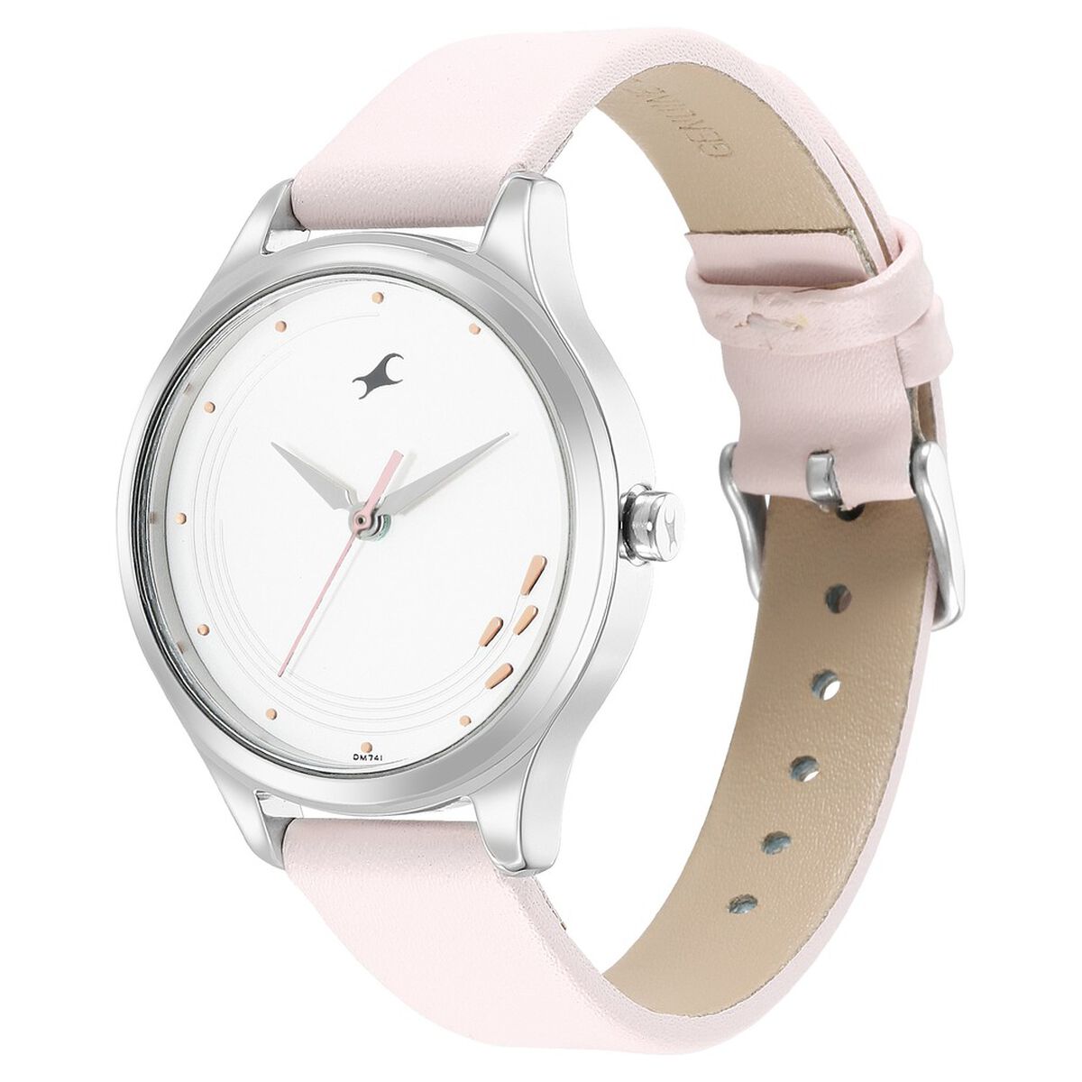 Fastrack Stunners Quartz Analog White Dial Leather Strap Watch for Girls 4