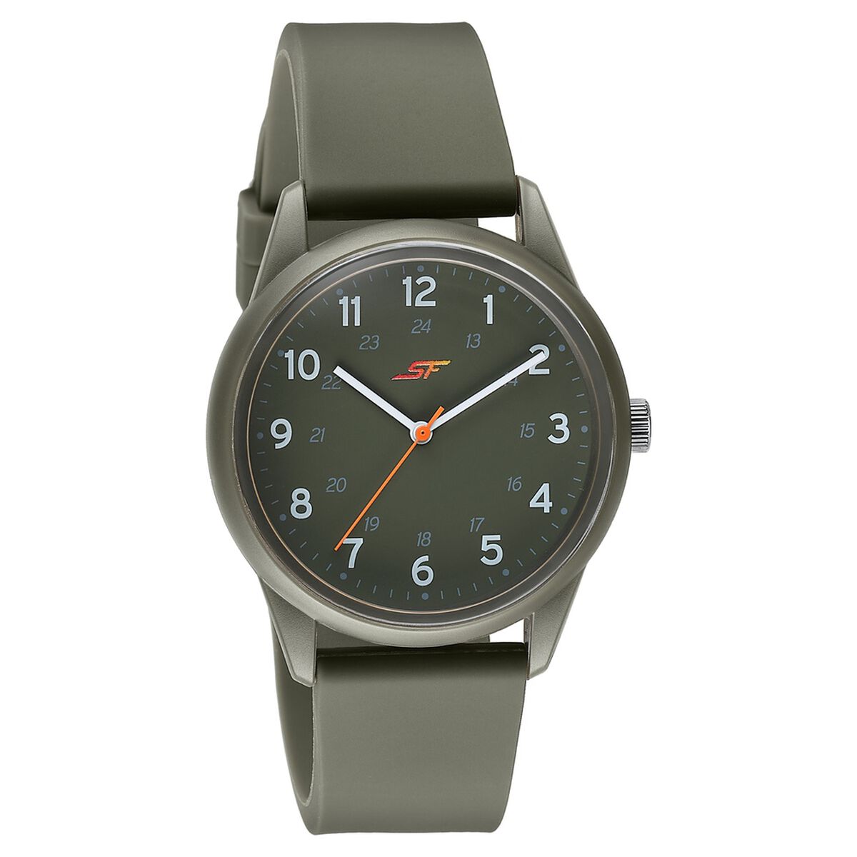 Sonata SF Field watch Quartz Analog Khaki Dial Brown Silicone Strap Watch For Men 2
