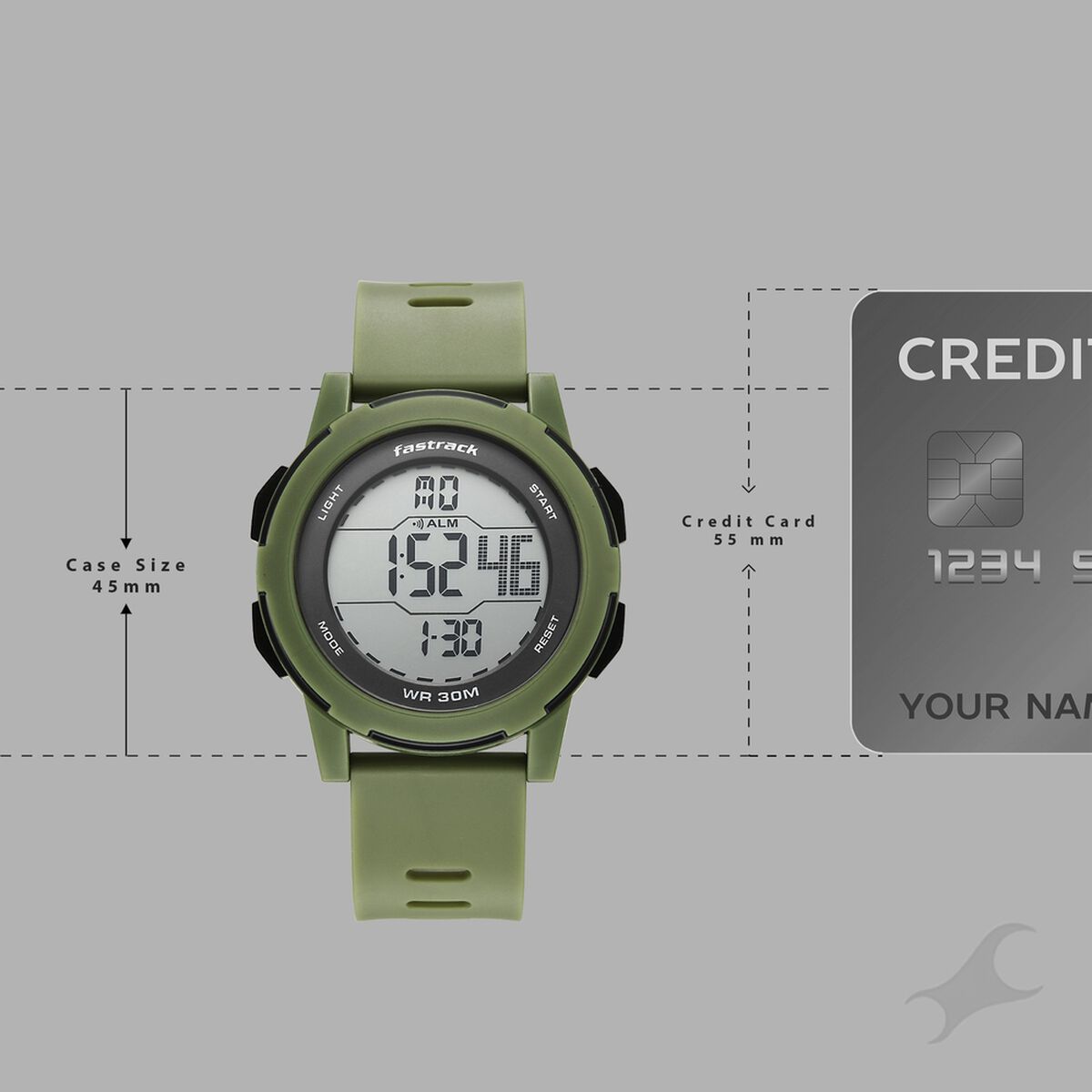 Fastrack Streetstyle Digital Dial Green Polyether Strap Watch For Unisex 4