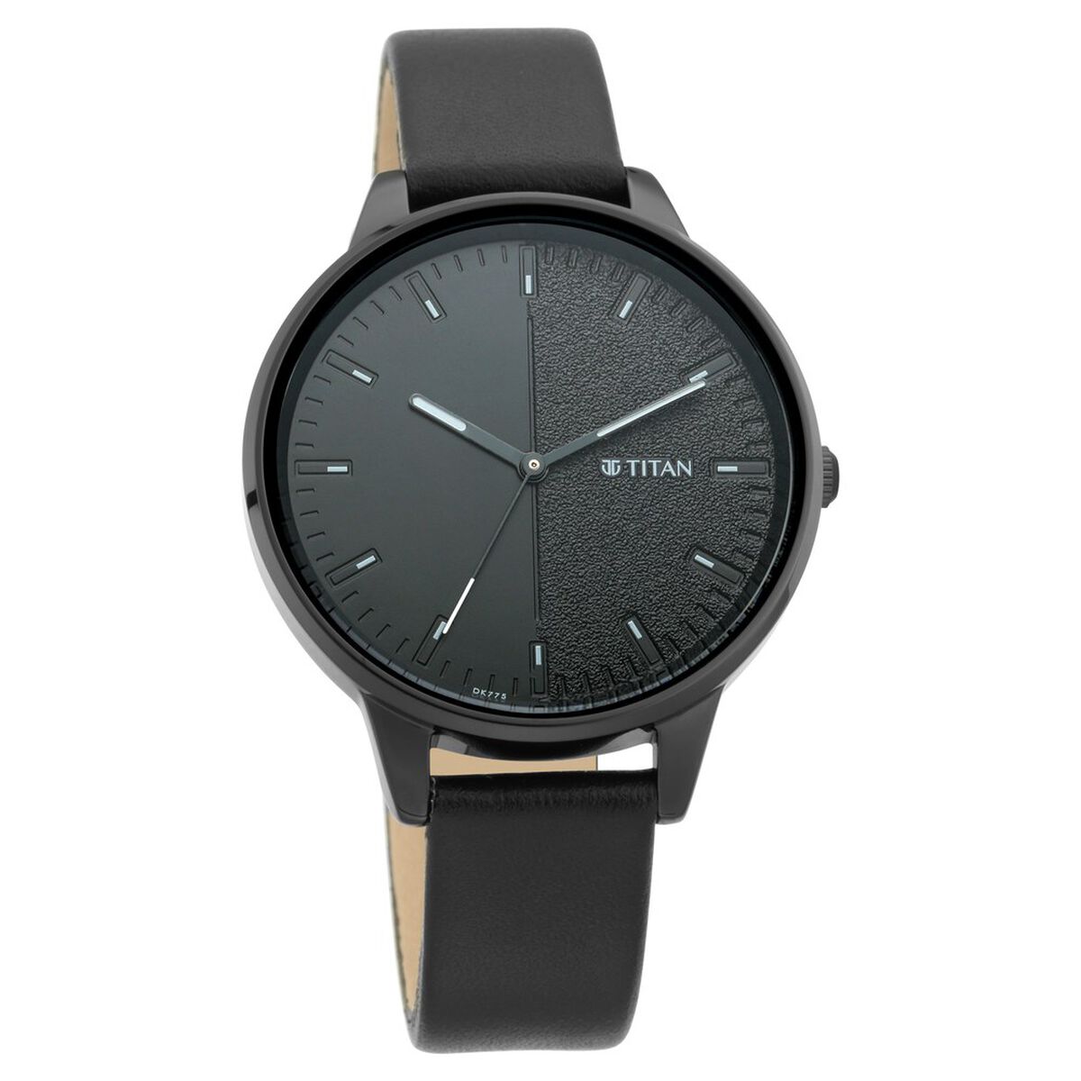Titan Women's Precision Simplicity Watch: Black Gradient Dial with Leather Strap 1