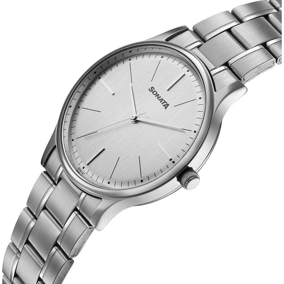 Sonata Aspire Quartz Analog Grey Dial Stainless Steel Strap Watch For Men 3