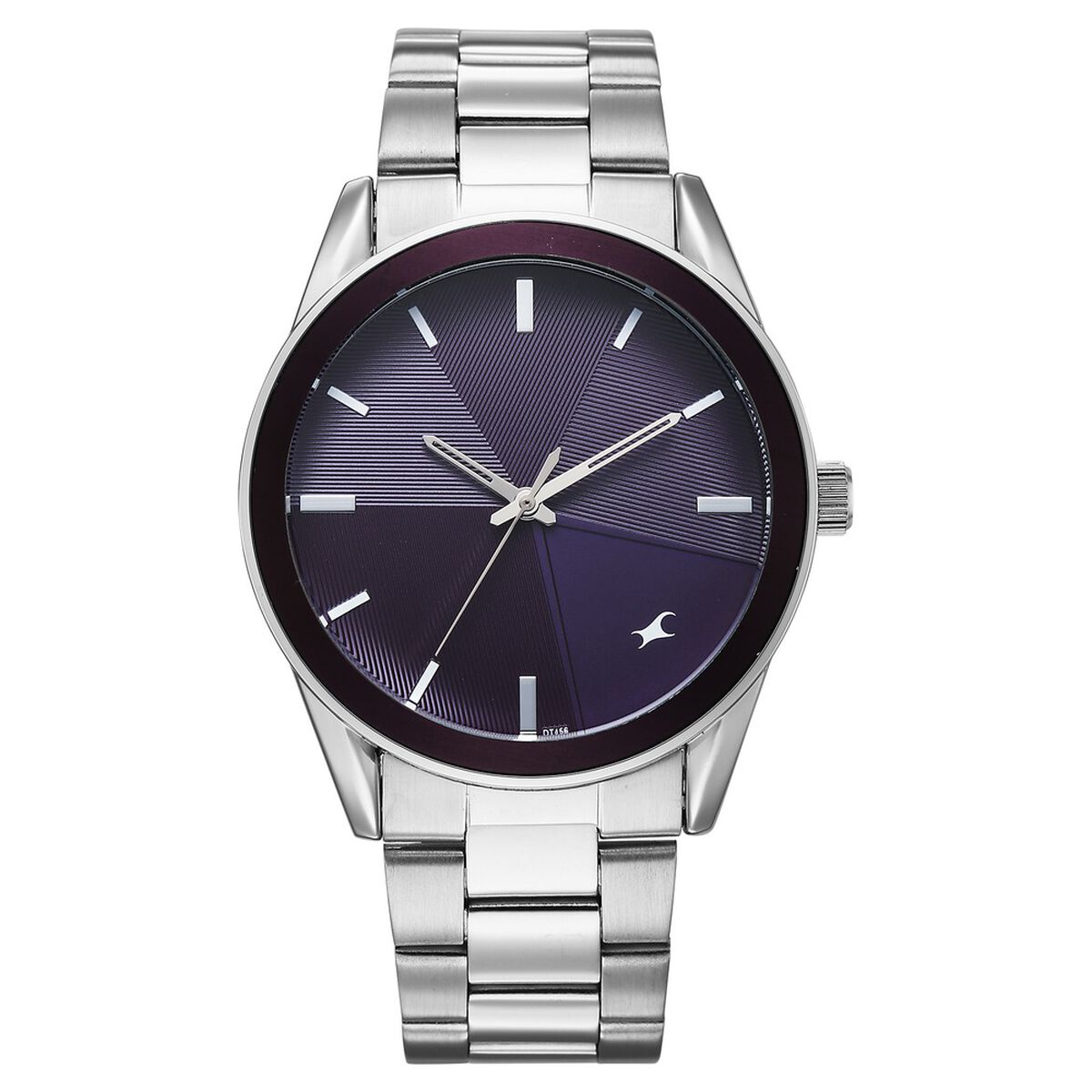 Fastrack Stunners Quartz Analog Purple Dial Silver Stainless Steel Strap Watch For Guys 1