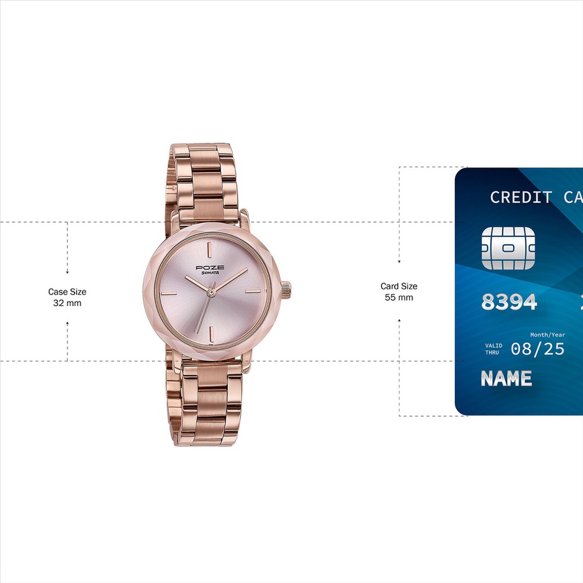 Sonata Poze Quartz Analog Pink Dial Stainless Steel Strap Watch For Women 4