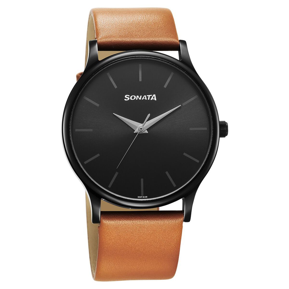 Sonata Aspire Quartz Analog Black Dial Leather Strap Watch for Men 1