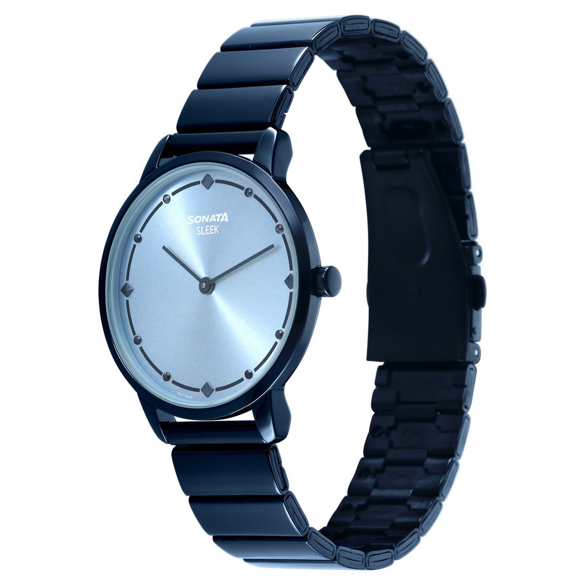 Sonata Sleek Women Ice Blue Dial Ultra-Slim Navy Bracelet Watch 1