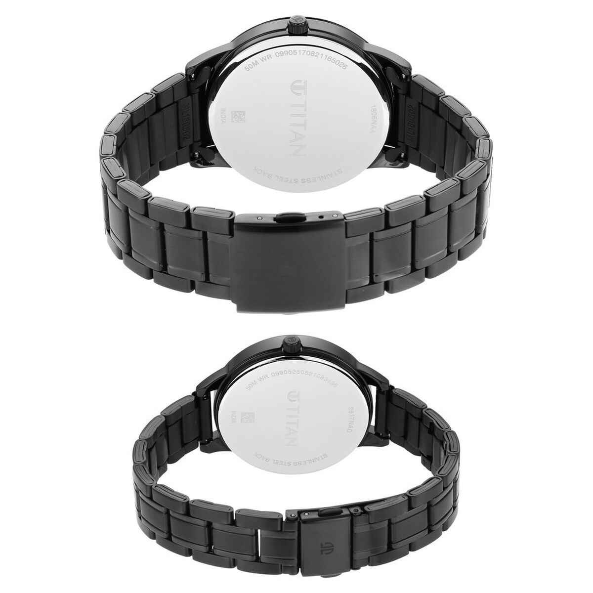 Titan Bandhan Anthracite Dial Analog with Date Stainless Steel Strap Watch for Couple 5