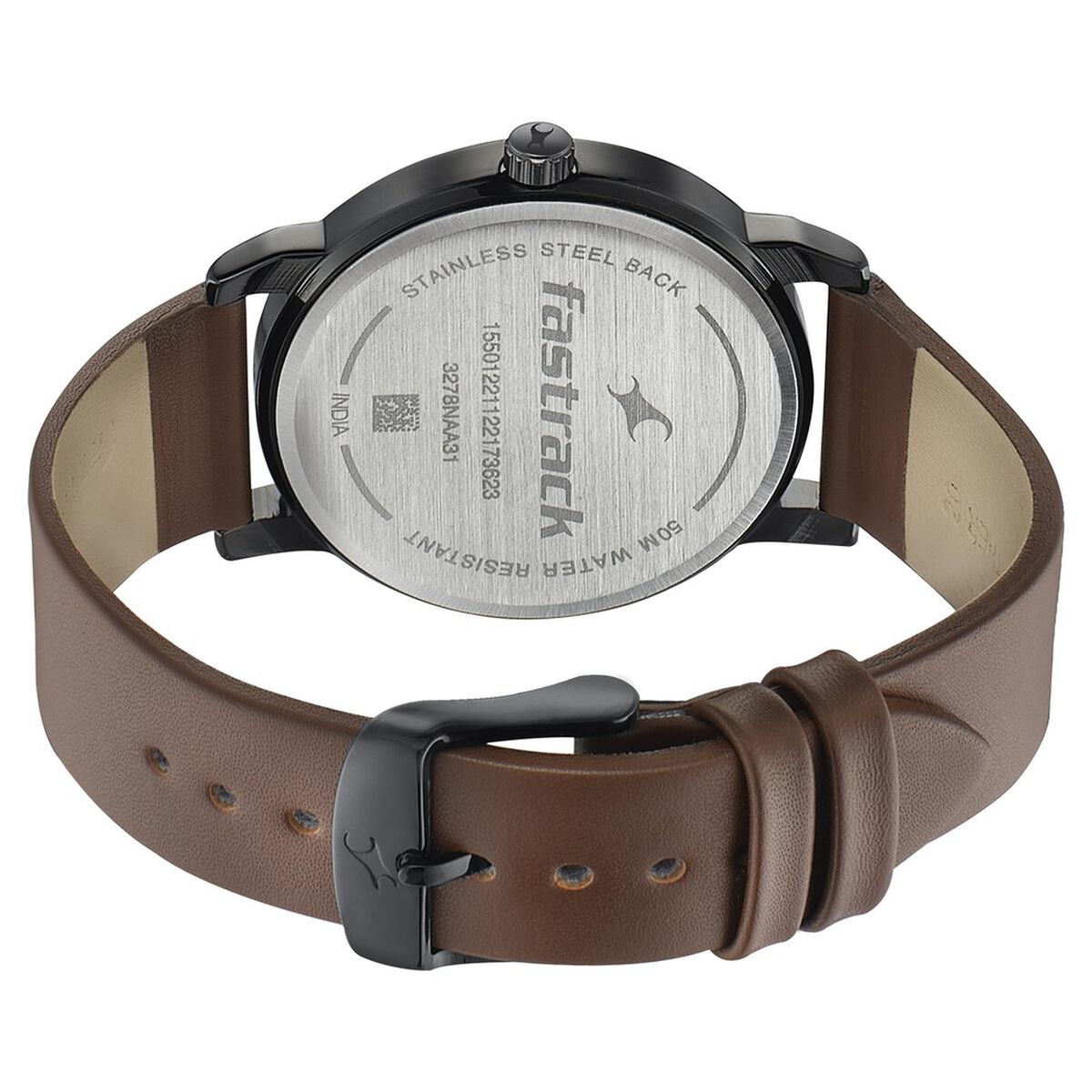 Fastrack Style Up Silver Dial Leather Strap Watch for Guys 5