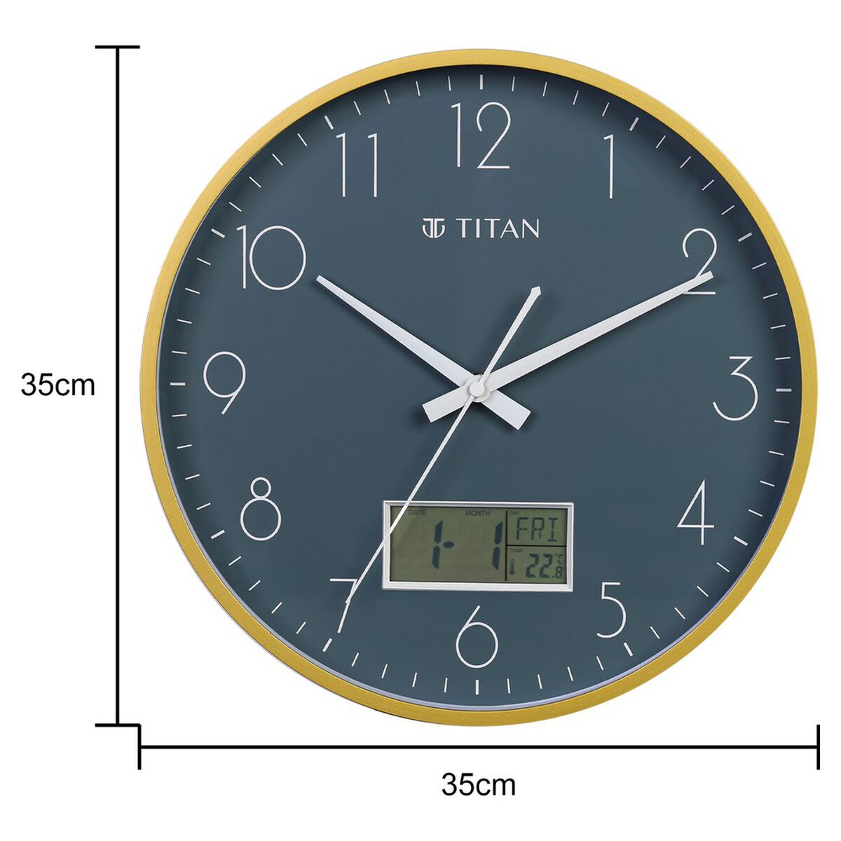 Titan Contemporary Ana-Digi Wall Clock with Thermometer 5