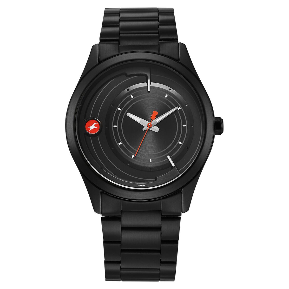 Fastrack Groove Quartz Analog Black Dial Black Stainless Steel Strap Watch For Guys 1