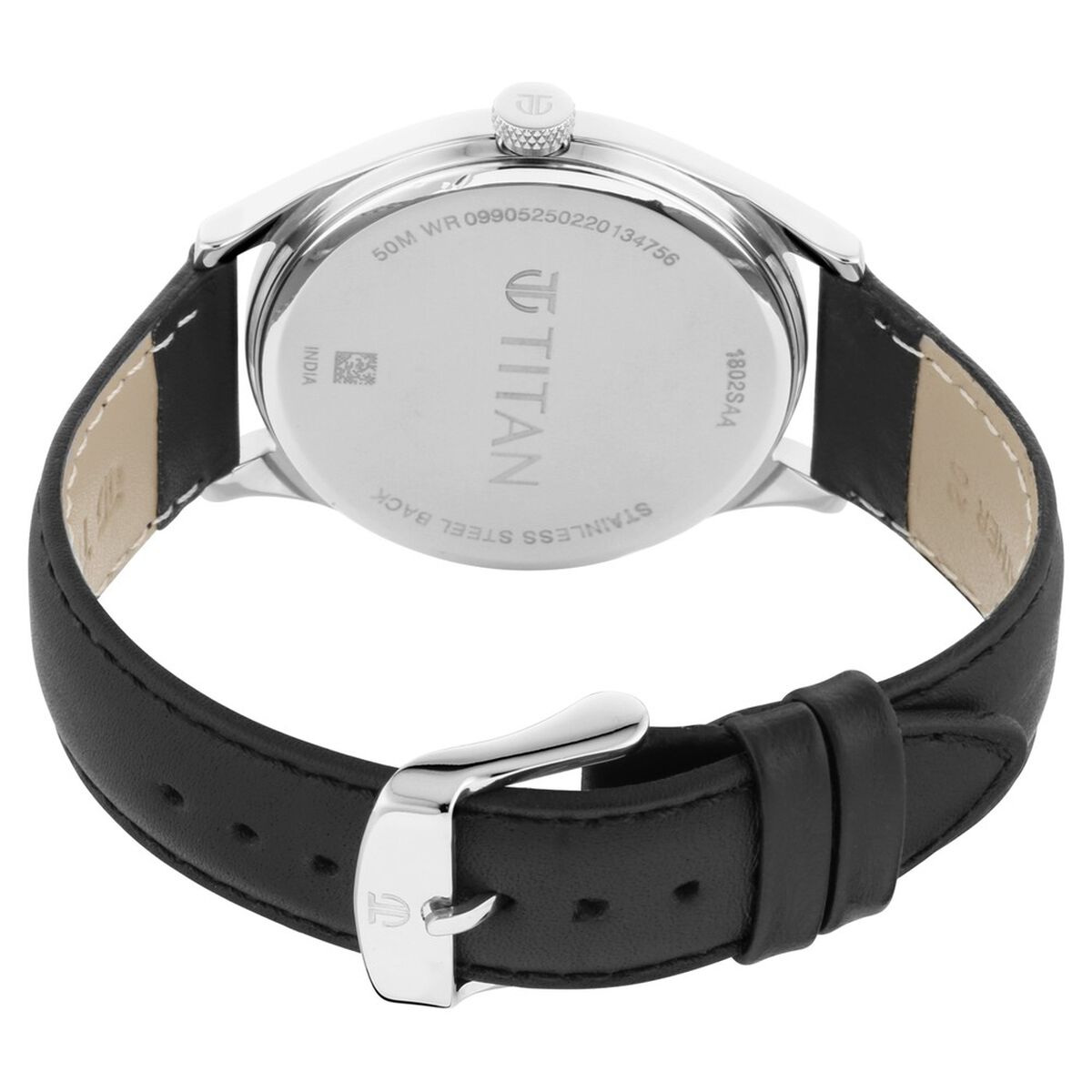 Titan Workwear Quartz Analog Black Dial Black Leather Strap Watch For Men 5