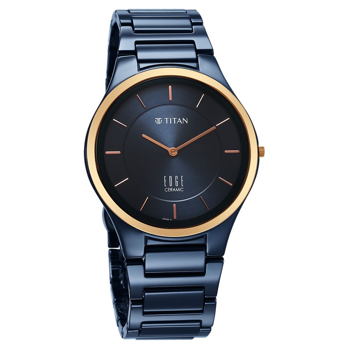 Titan Edge Bicolour Quartz Analog Blue Dial Blue Ceramic Strap Watch For Men 2
