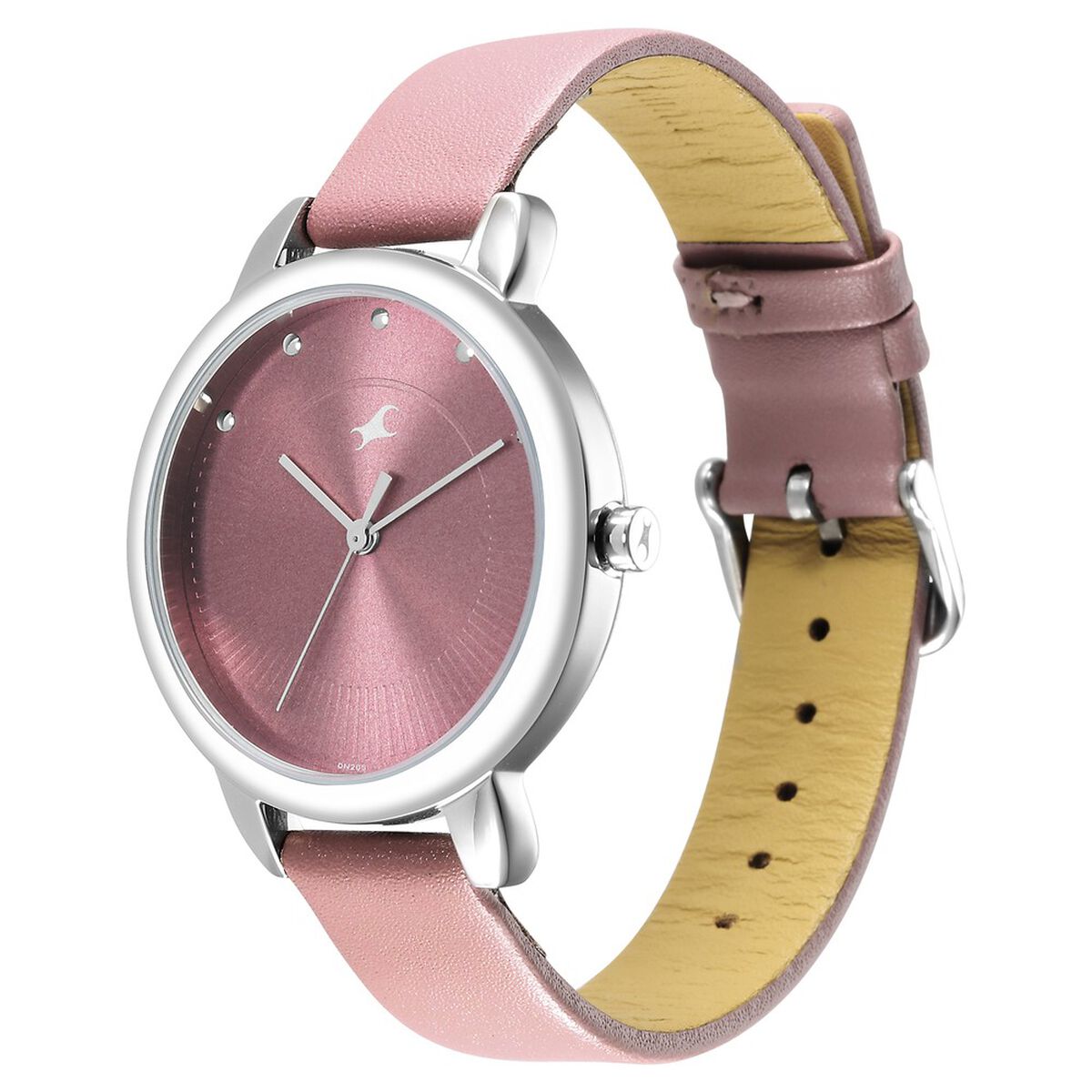 Fastrack Stunners Quartz Analog Purple Dial Leather Strap Watch for Girls 3