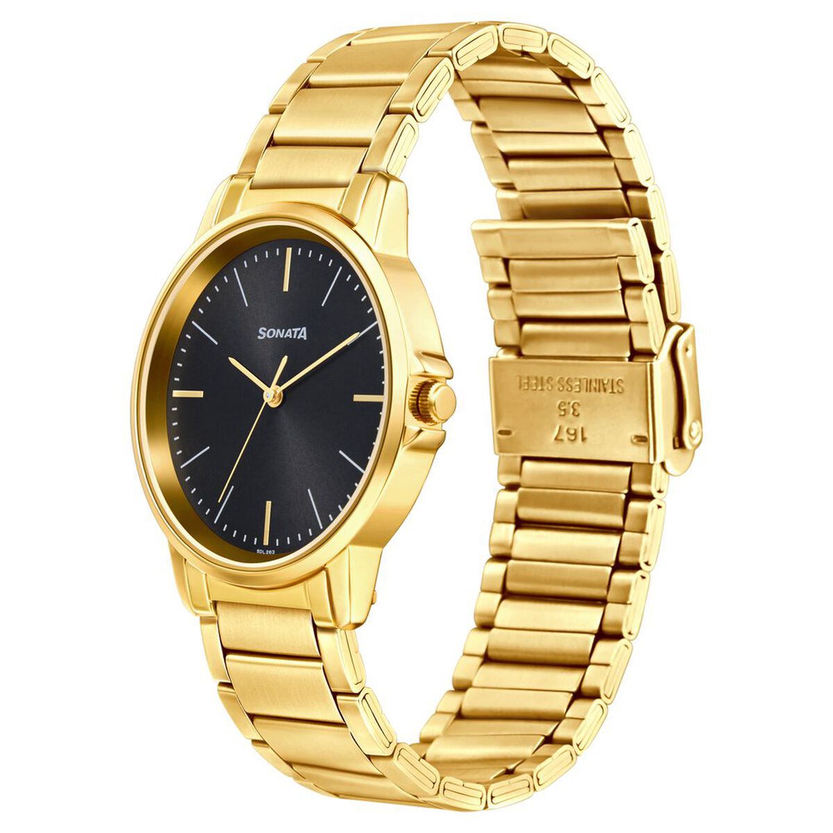 Sonata Quartz Analog Grey Dial Stainless Steel Strap Watch for Men 2