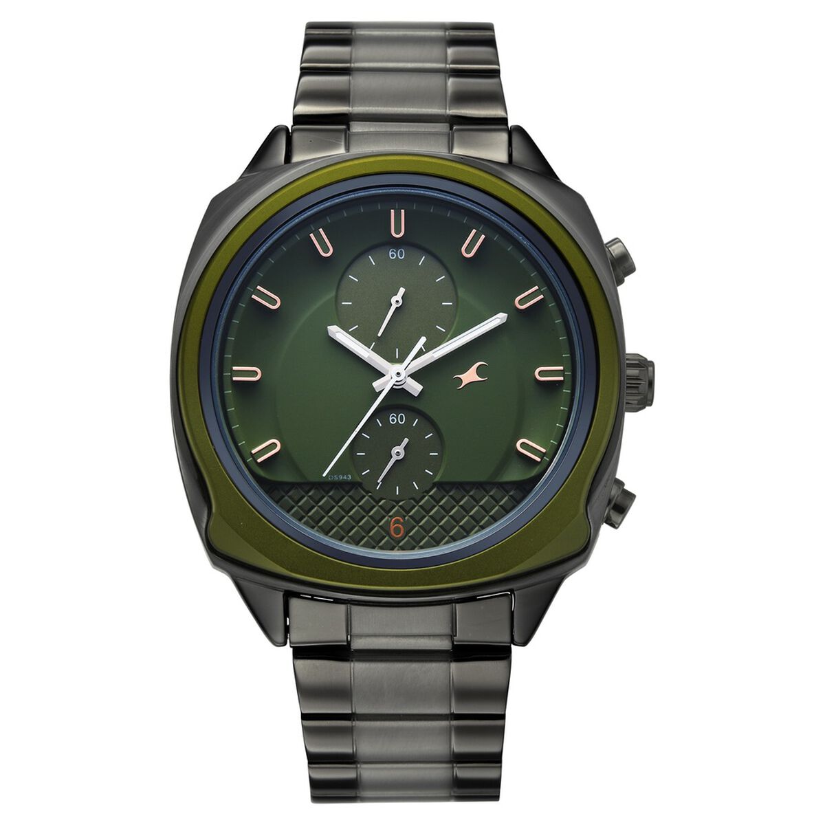 Fastrack Gelato Gunmetal chronograph watch with Pista green dial for Guys 2