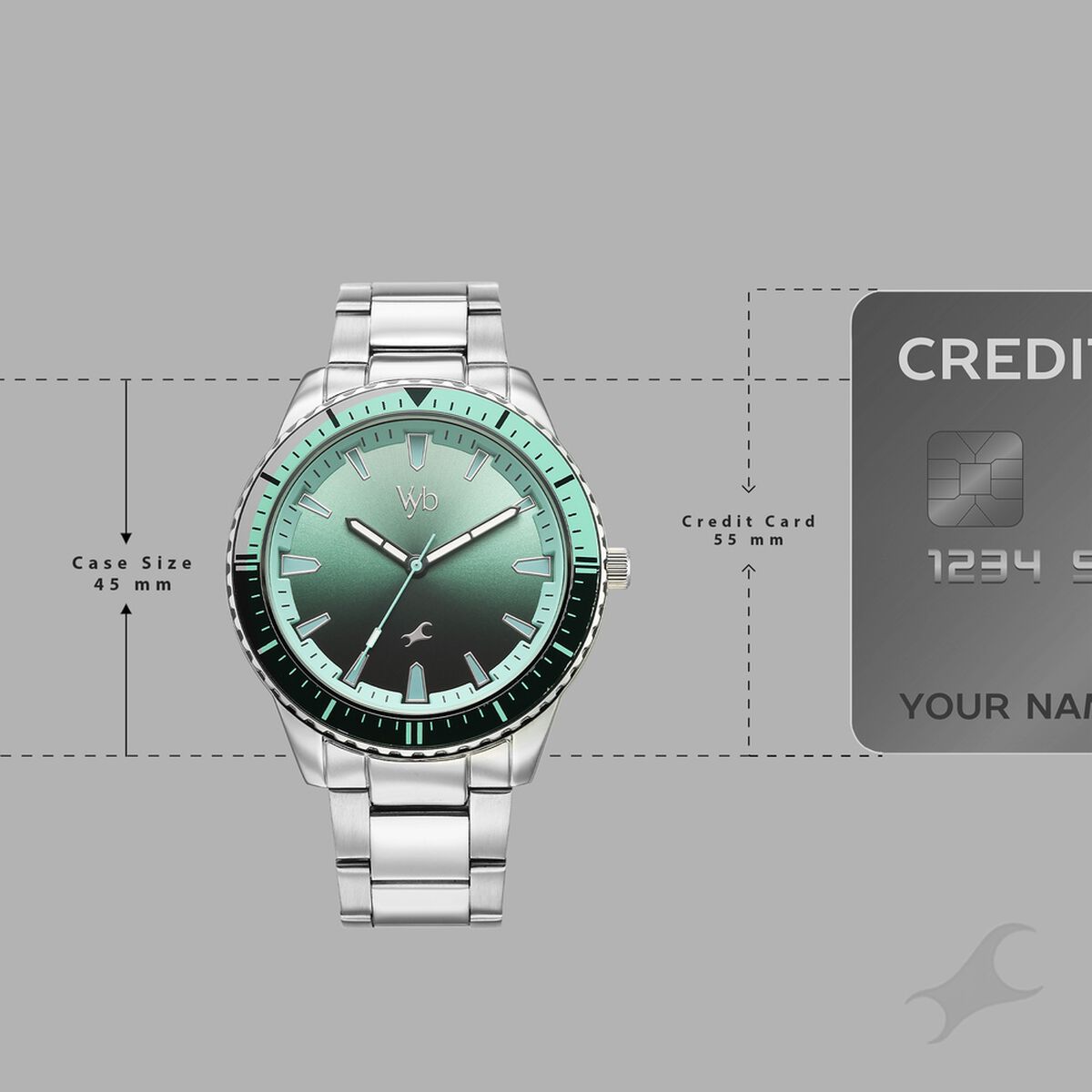 Vyb Hustler By Fastrack Quartz Analog Green Dial Silver Metal Strap Watch For Guys 4