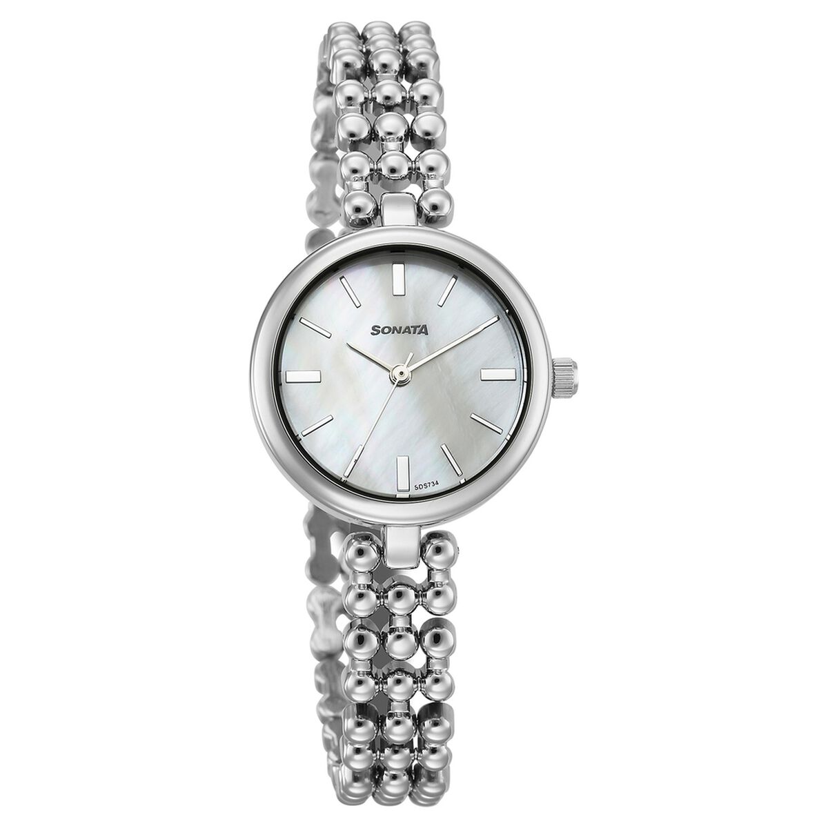 Sonata Festive Quartz Analog White Dial Metal Strap Watch For Women 1