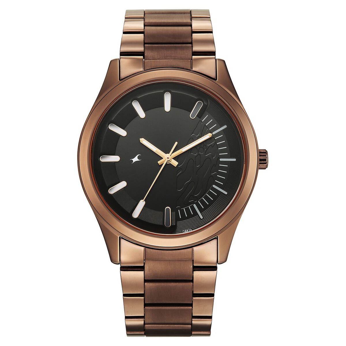 Fastrack Wild Quartz Analog Black Dial Brown Metal Strap Watch For Guys 1