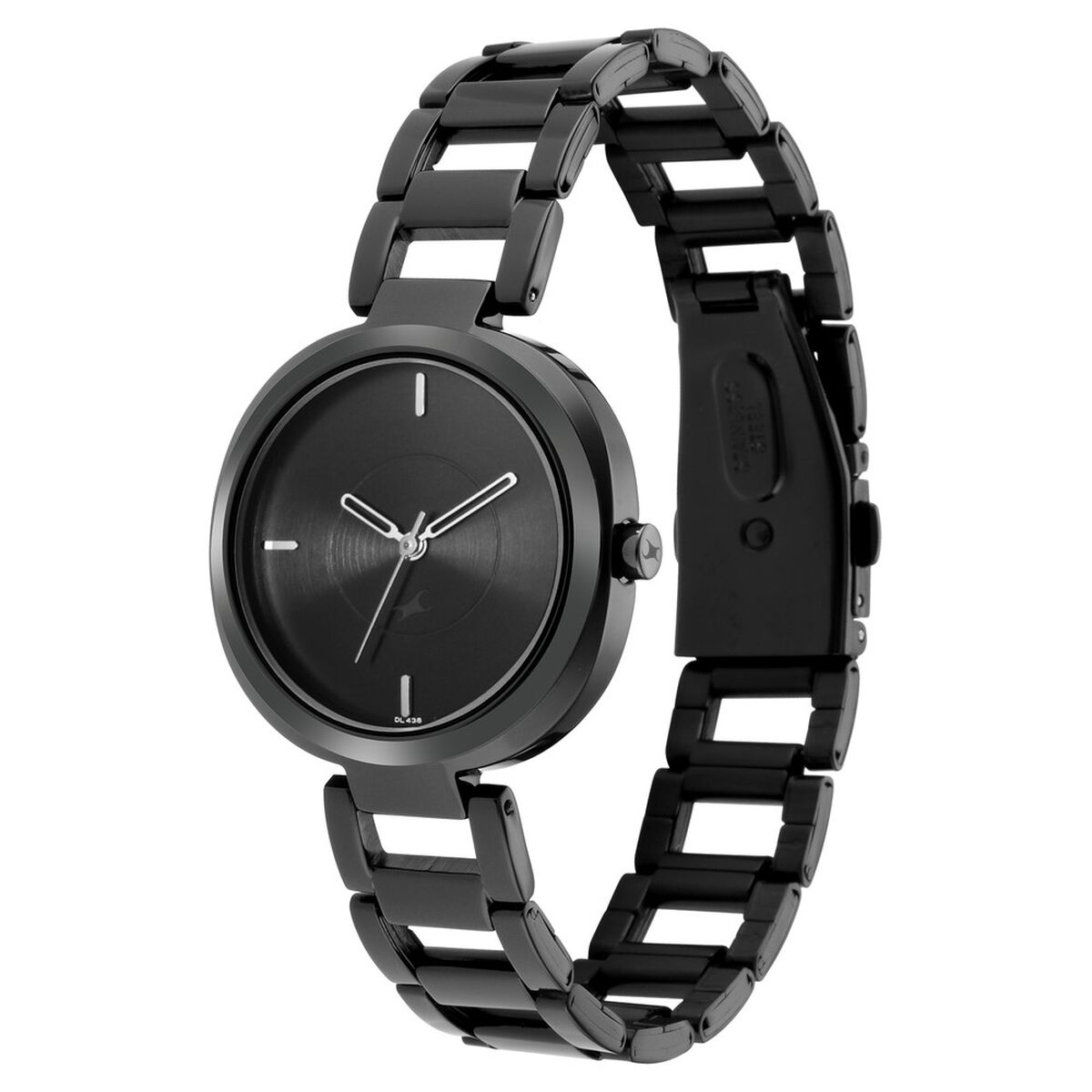 Fastrack Stunners Quartz Analog Black Dial Metal Strap Watch for Girls 4