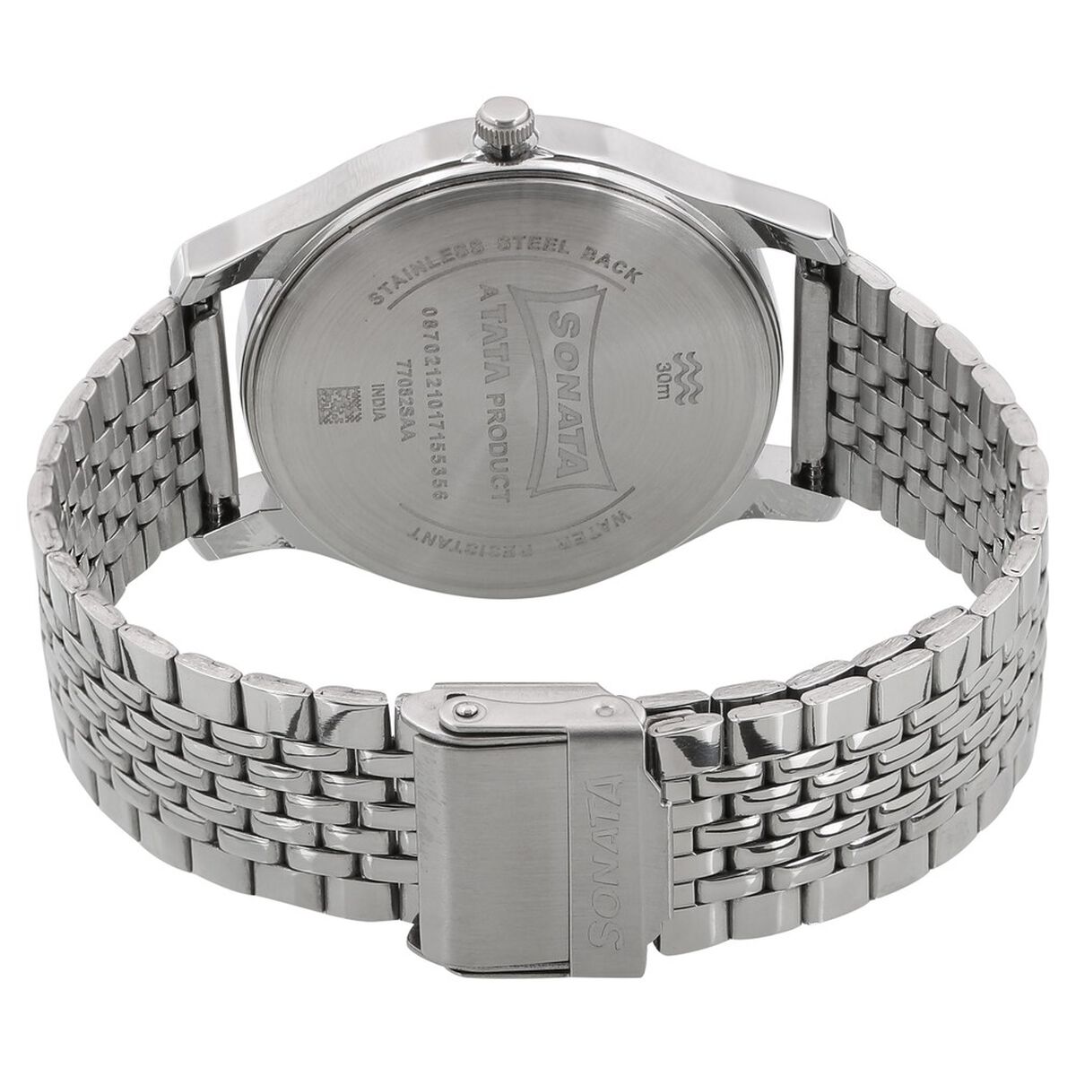 Sonata Quartz Analog Black Dial Stainless Steel Strap Watch for Men 4