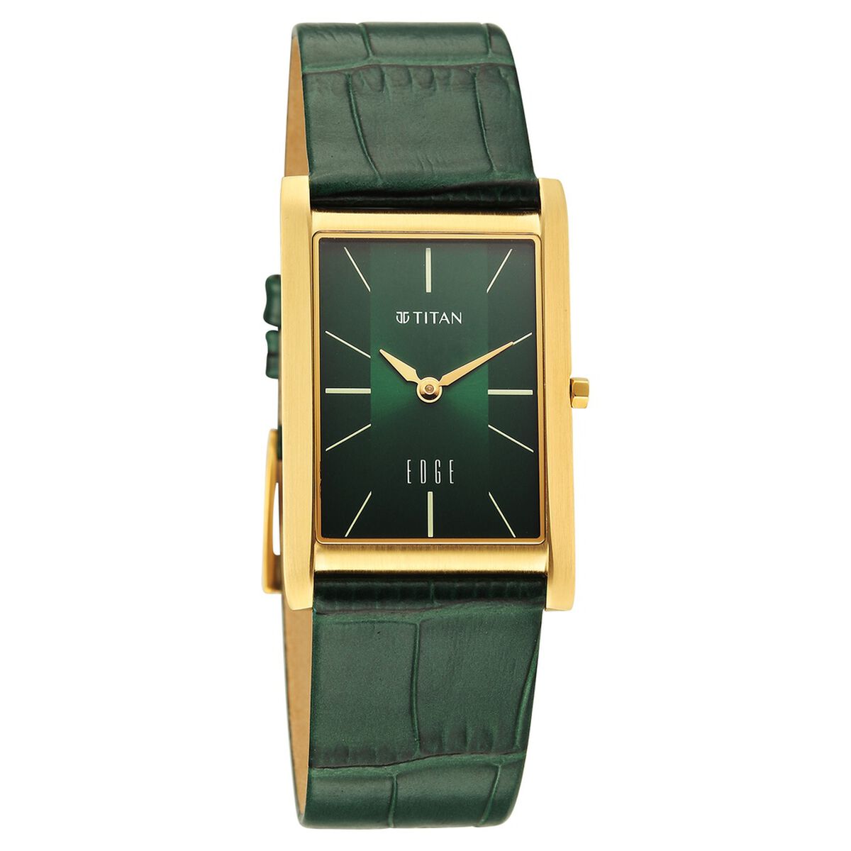 Titan Edge Monture Quartz Analog Green Dial Green Leather Strap Watch For Men 2