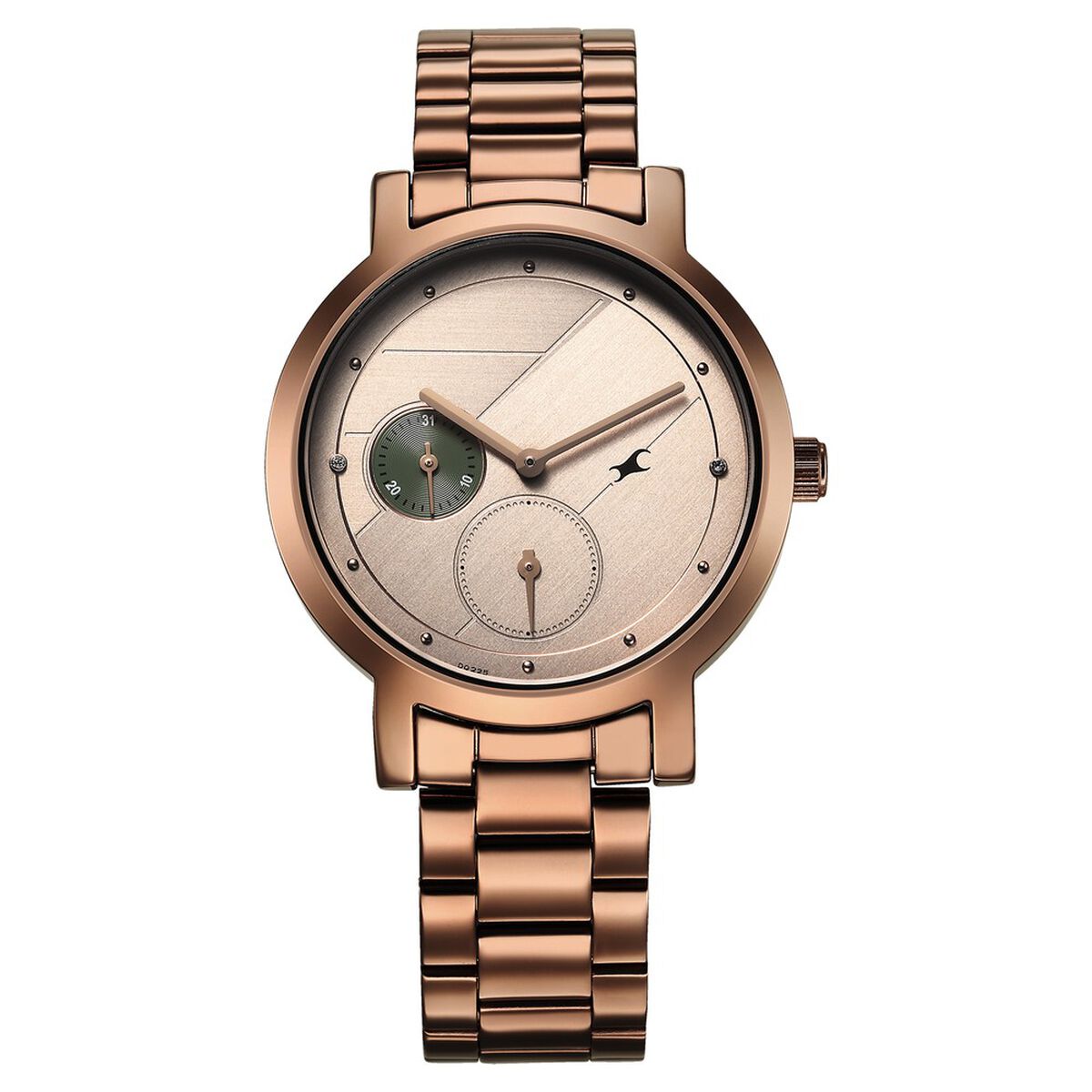 Fastrack Tick Tock Quartz Analog Beige Dial With Brown Stainless steel Strap Watch for Girls 1