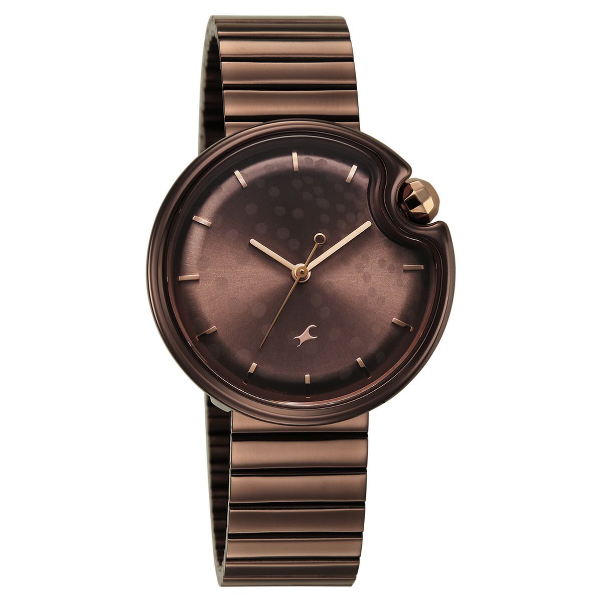 Fastrack Groove Analog with Brown Dial Brown Metal Strap Watch for Girls 3