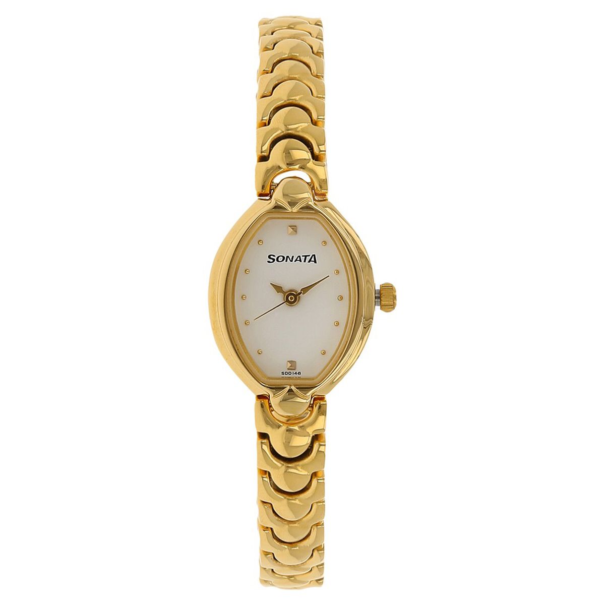 Sonata Quartz Analog White Dial Metal Strap Watch for Women 1