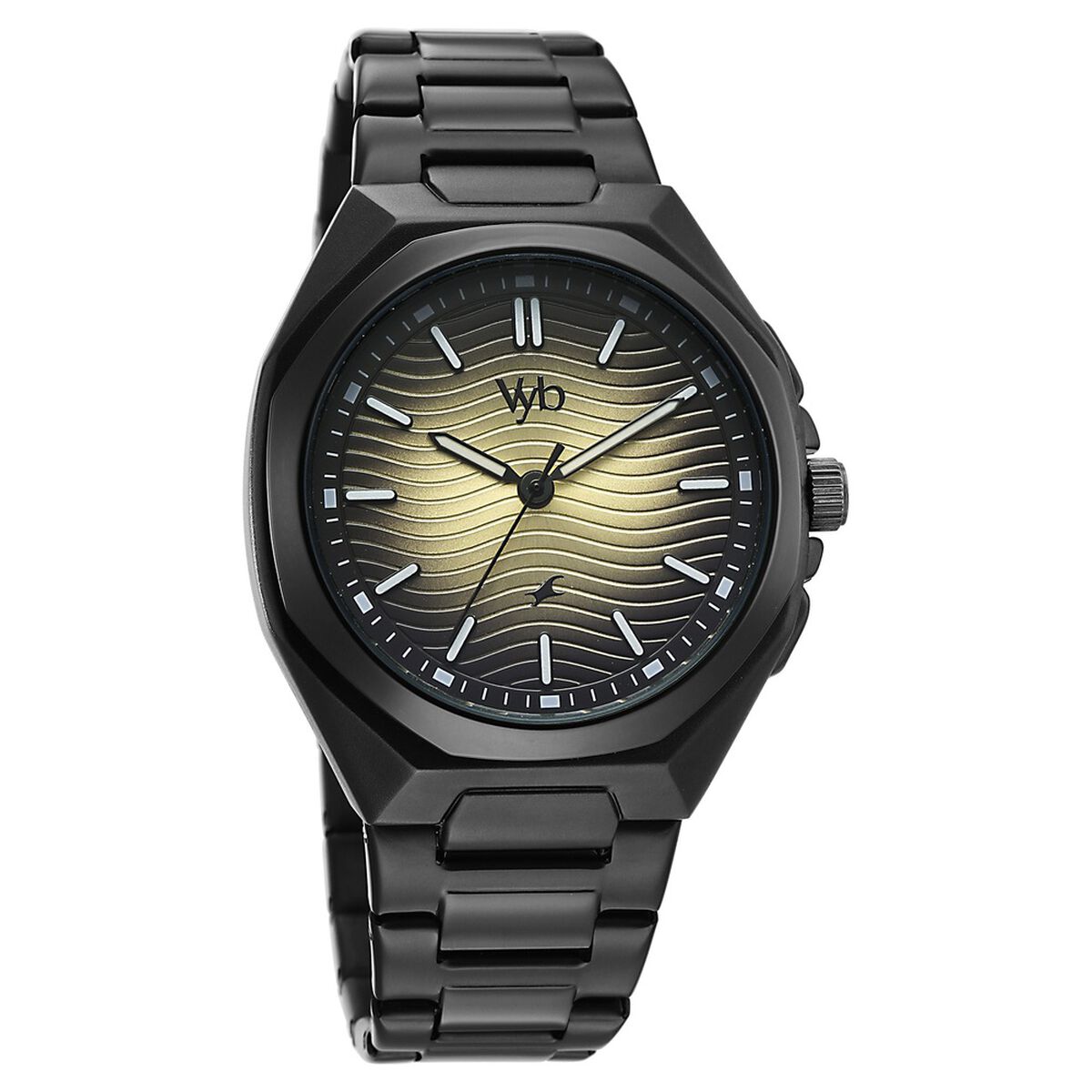 Vyb Quest By Fastrack Quartz Analog Beige Dial Black Stainless Steel Strap Watch For Guys 2