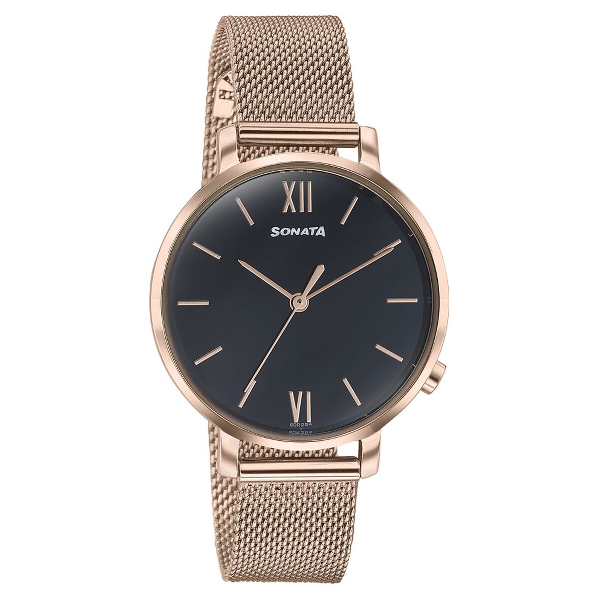 Sonata Elegent Essentials Quartz Analog Black Dial Stainless Steel Strap Watch For Women 2