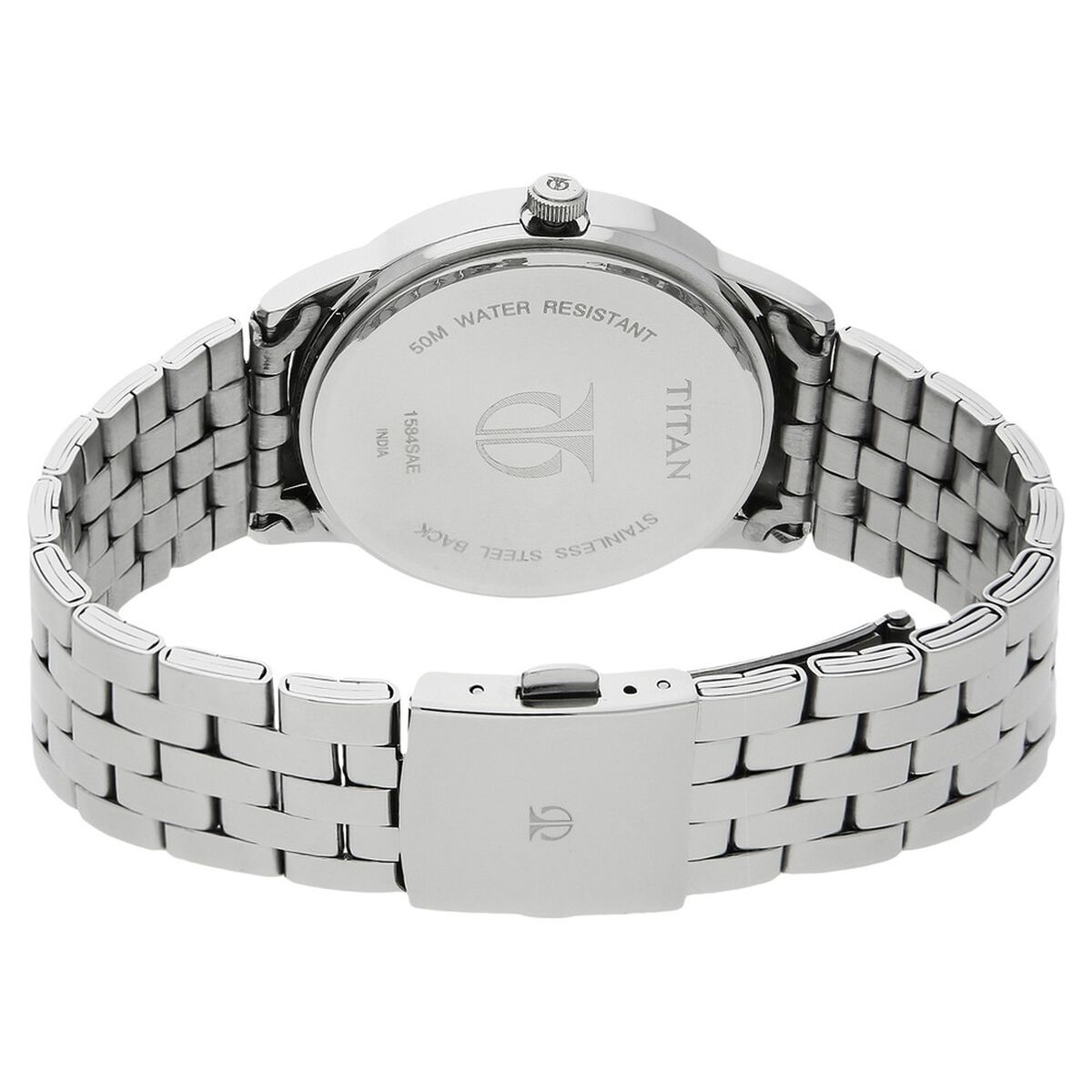 Titan Quartz Analog with Date White Dial Stainless Steel Strap Watch for Men 4