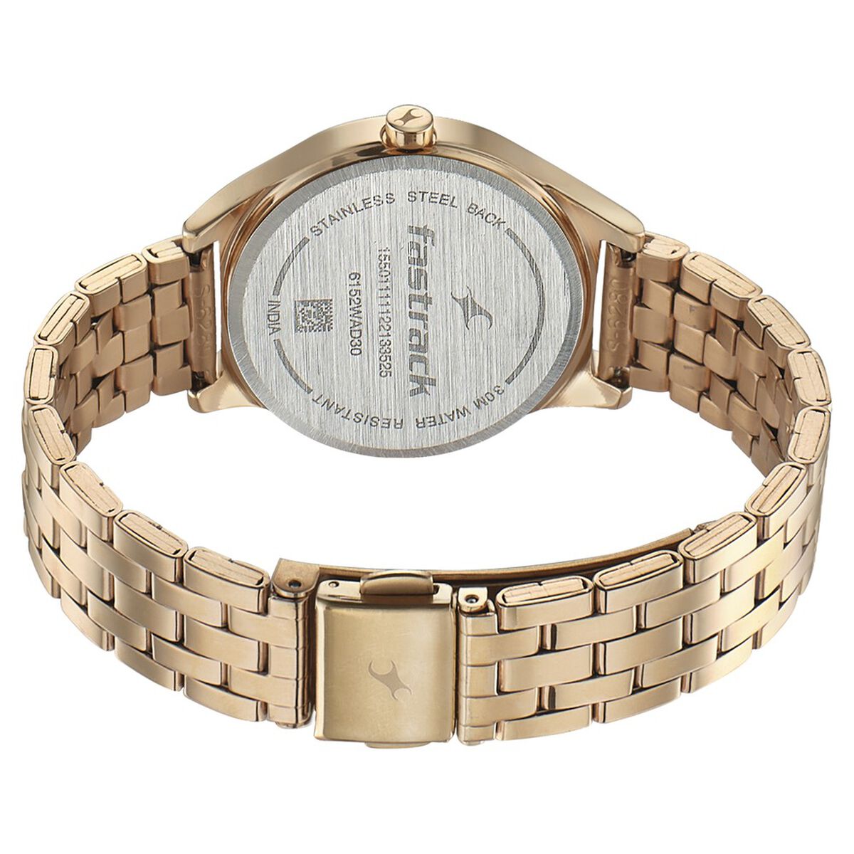 Fastrack Style Up Golden Dial Stainless Steel Strap Watch for Girls 5