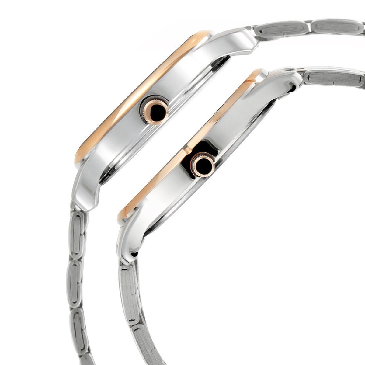 Titan Bandhan Quartz Analog with Date Silver Dial Two Toned Stainless Steel Strap Watch For Couple 4