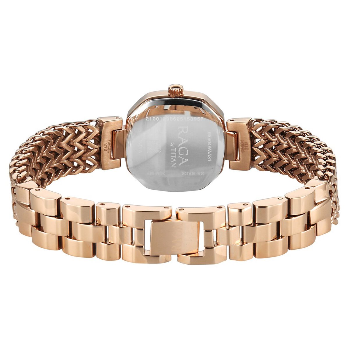 Titan Raga Ascendo Quartz Analog Rose Gold Shaped Octogonal Dial Rose Gold Stainless Steel Strap watch For Women 3
