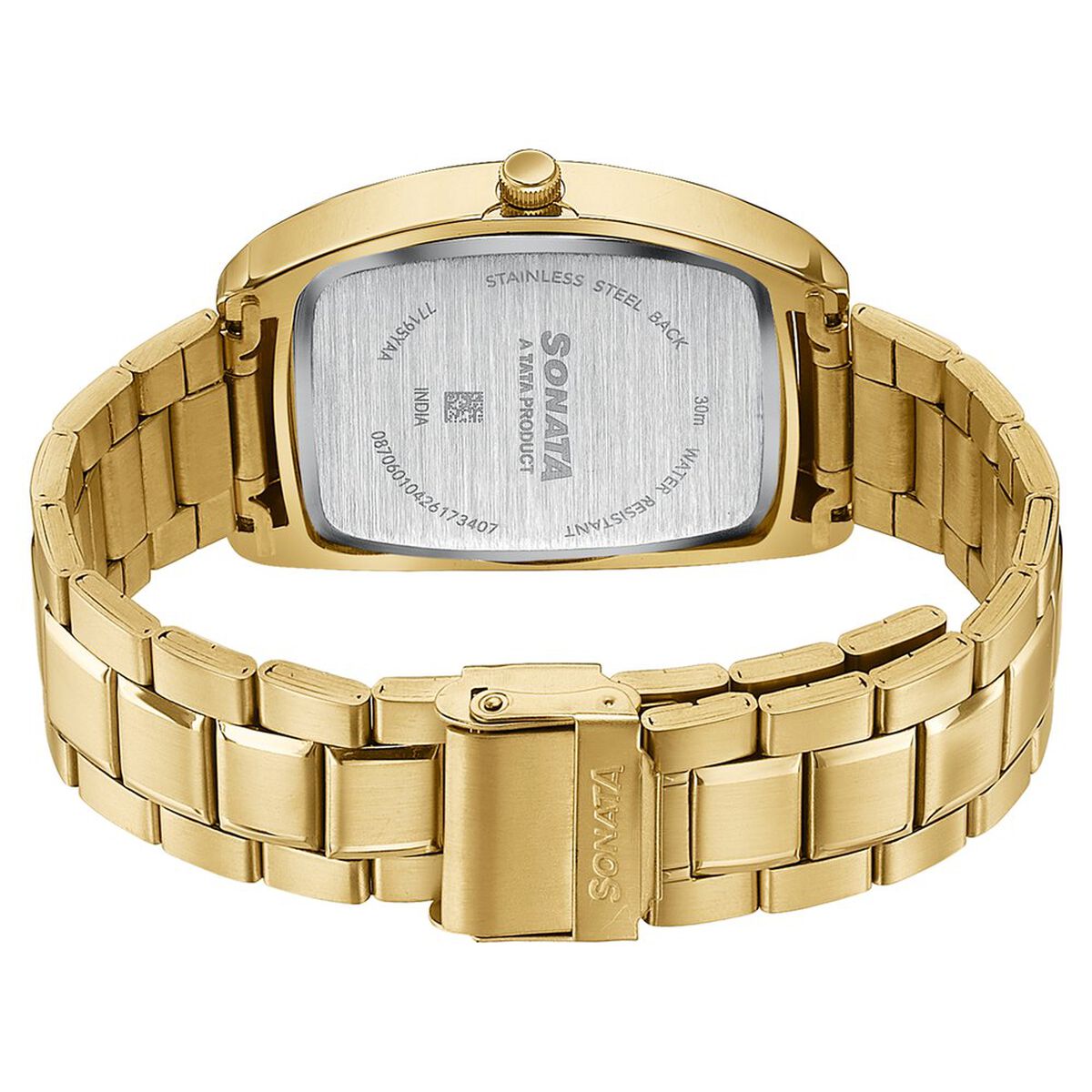 Sonata Ascent Gold Tonneau Watch for Men 5