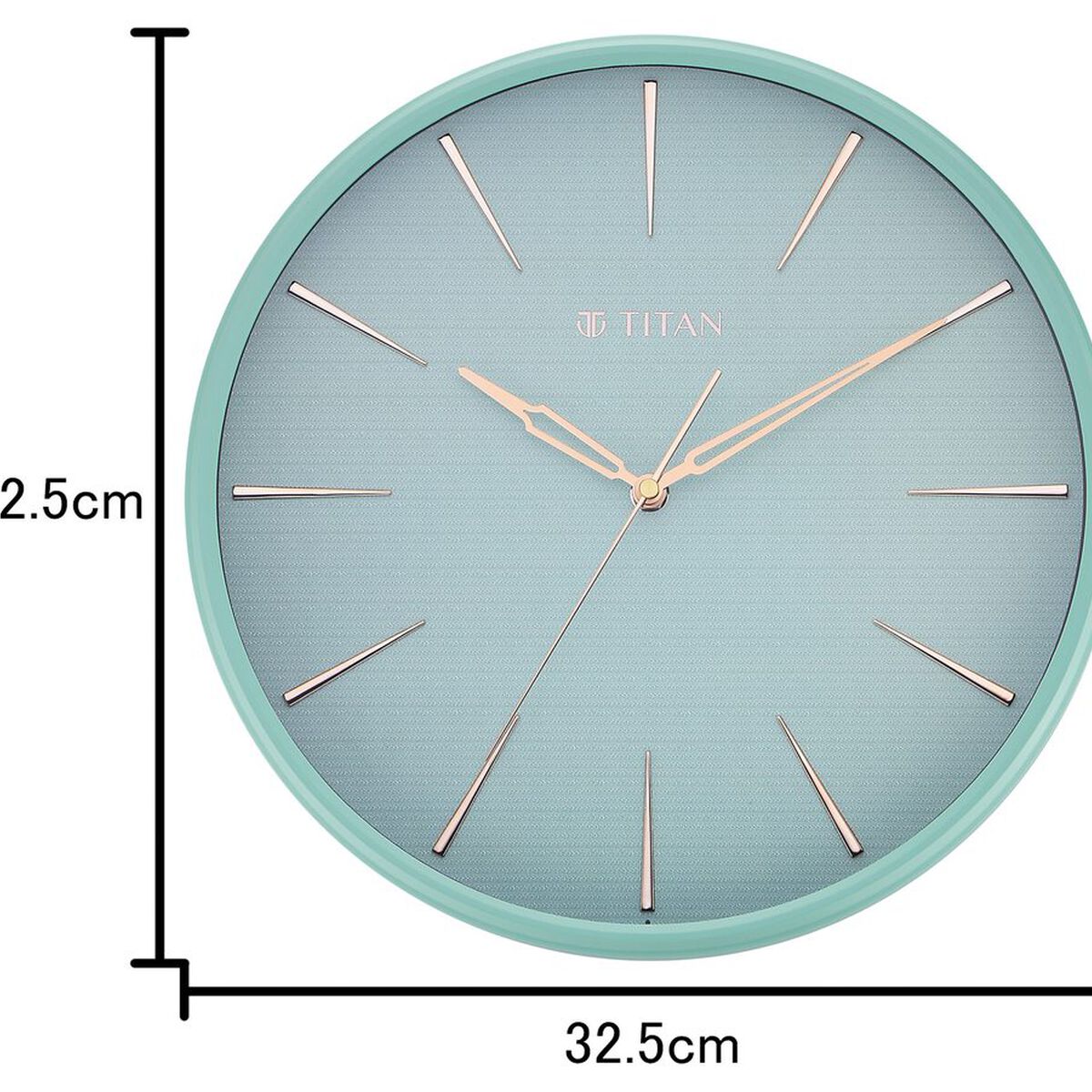 Titan Contemporary Peacock Green Wall Clock in a Matte Finish with a Textured Dial 32.5 x 32.5 cm (Medium) 5