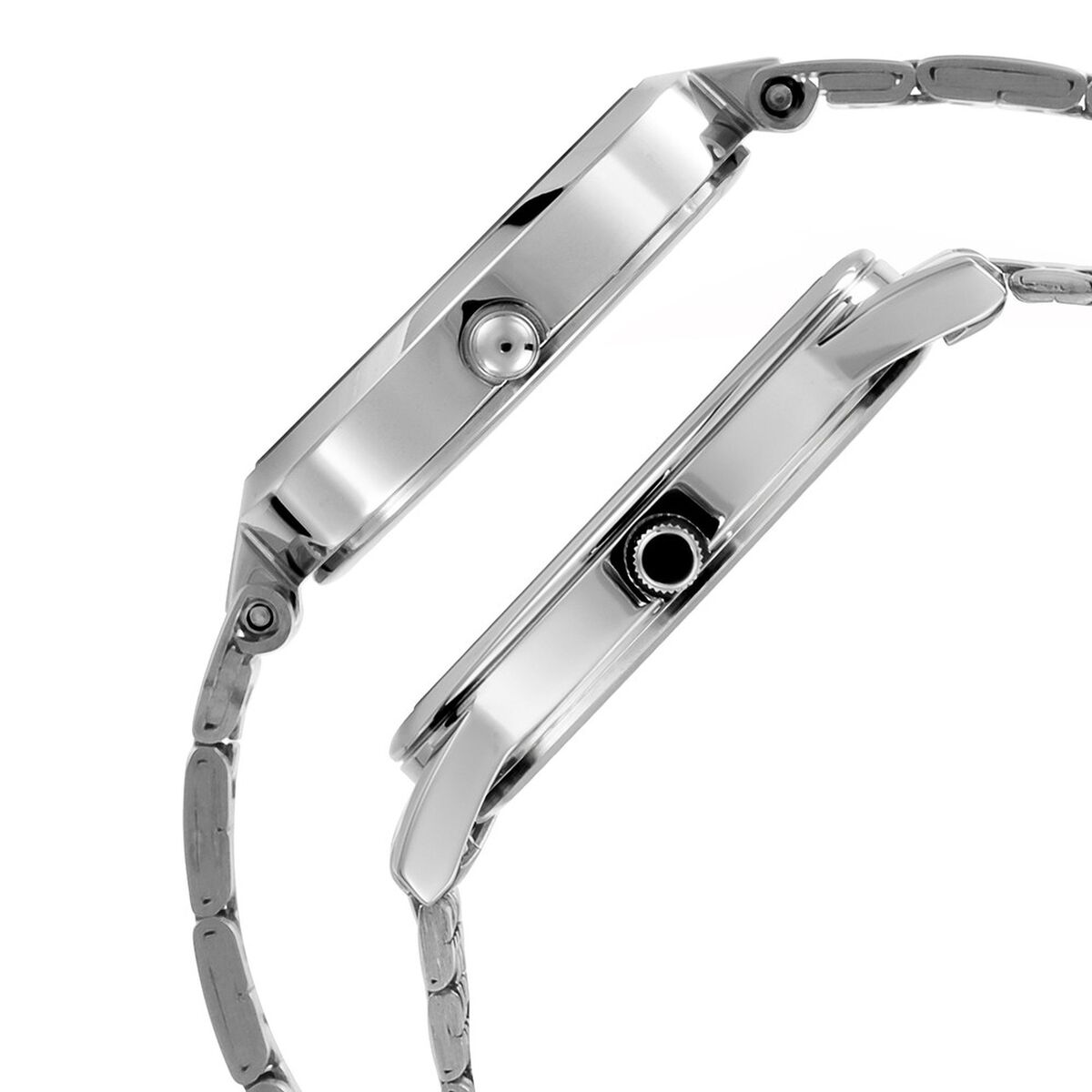Titan Bandhan Quartz Analog Silver Dial Silver Stainless Steel Strap Watch For Couple 4