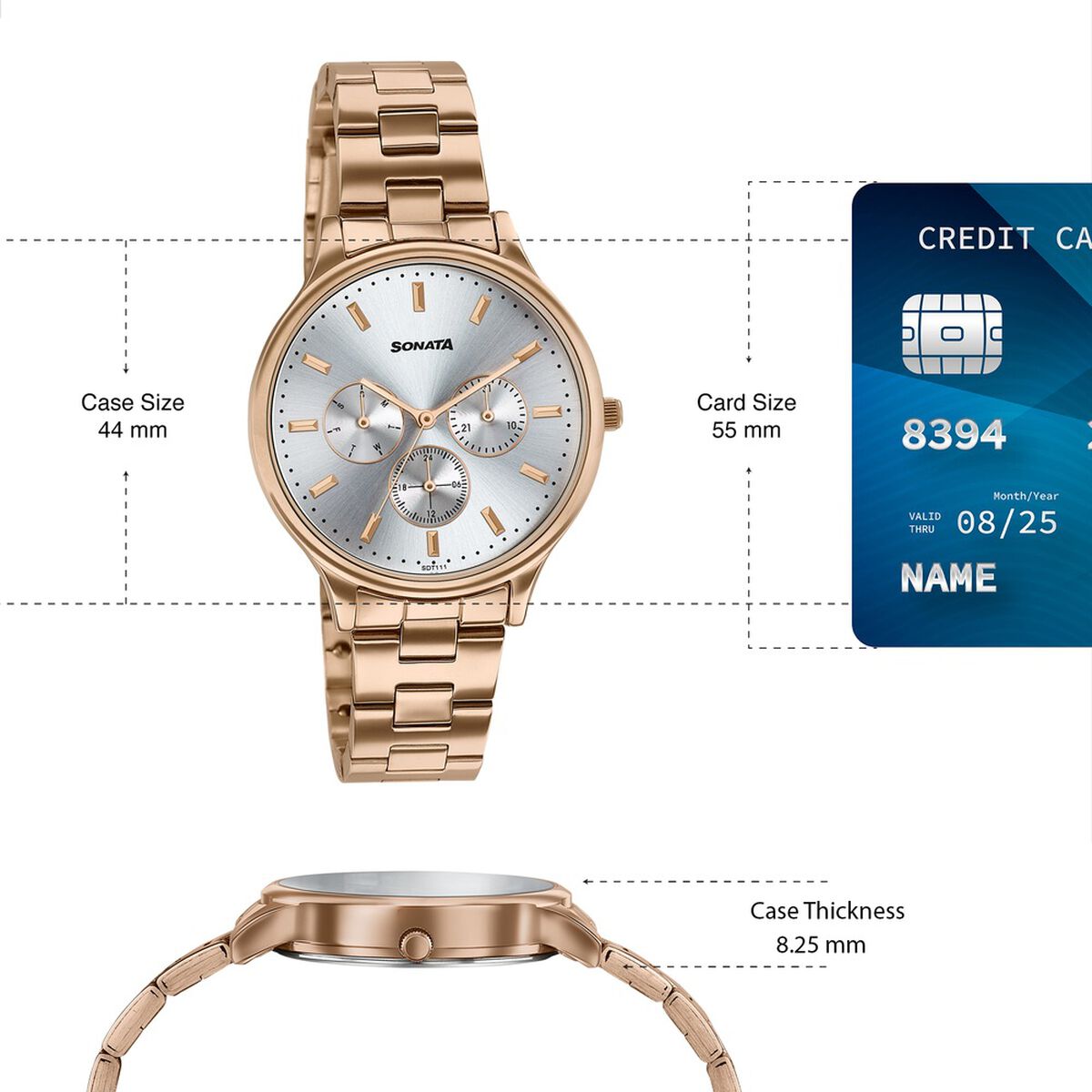 Sonata Women's Work Wear rose goldWatch - Premium Multifunction design for everyday style 4