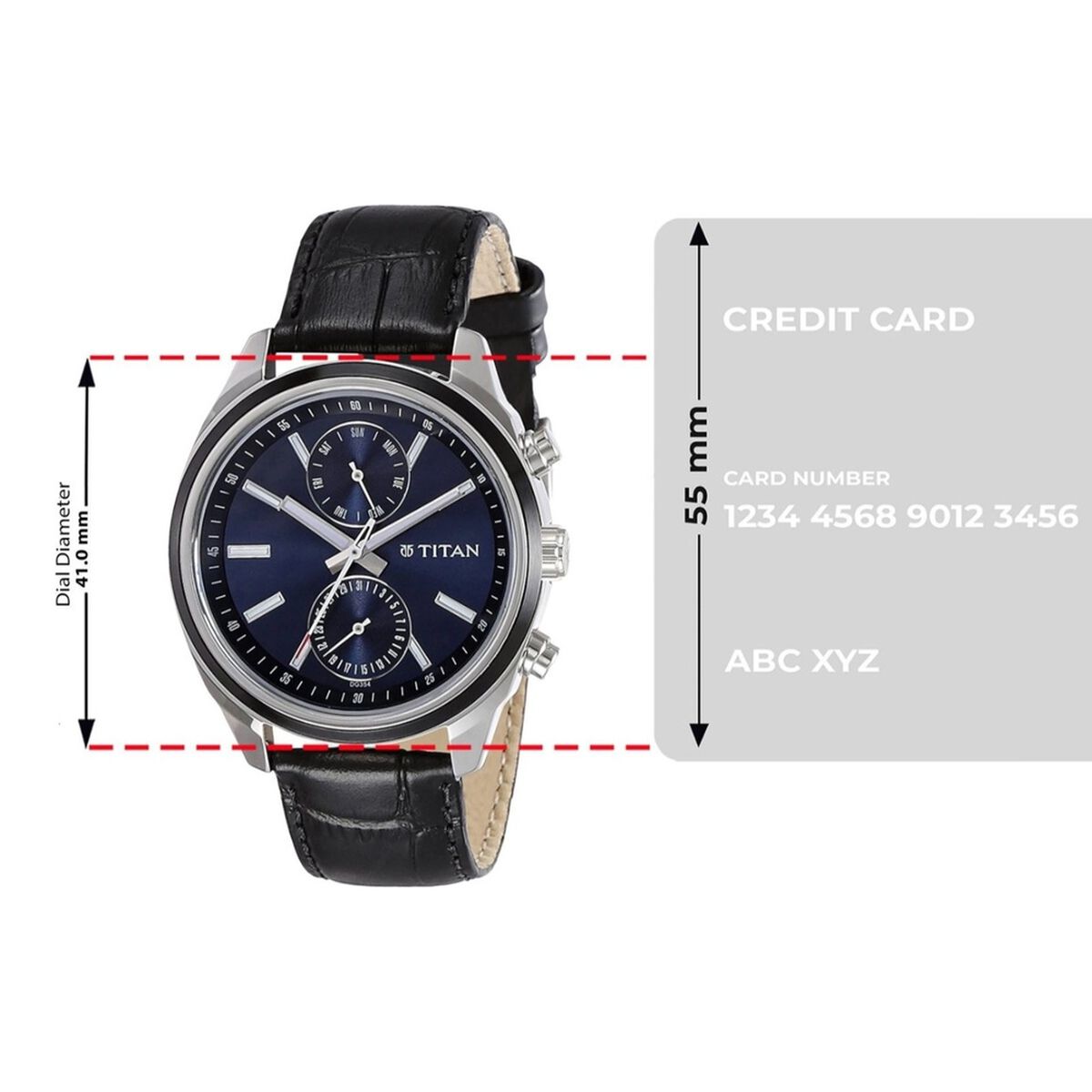 Titan Men's Midnight Precision: Multifunction Blue Dial with Classic Leather Strap Watch 4