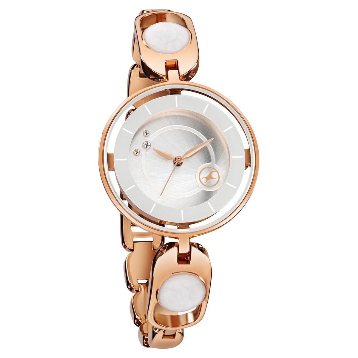 Fastrack Pulse Quartz Analog Silver Dial Metal Strap Watch For Girls 2
