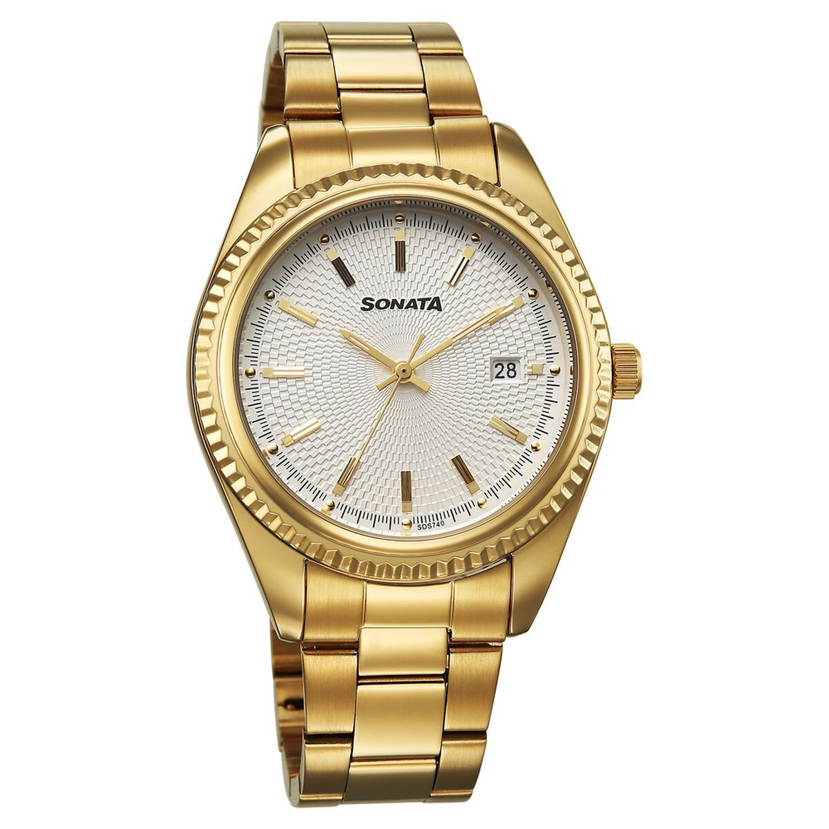 Sonata Festive Quartz Analog with Date Silver Dial Metal Strap Watch For Men 1