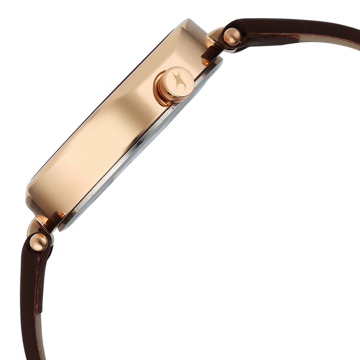 Fastrack Tick Tock Quartz Multifunction Brown Dial Leather Strap Watch For Girls 4