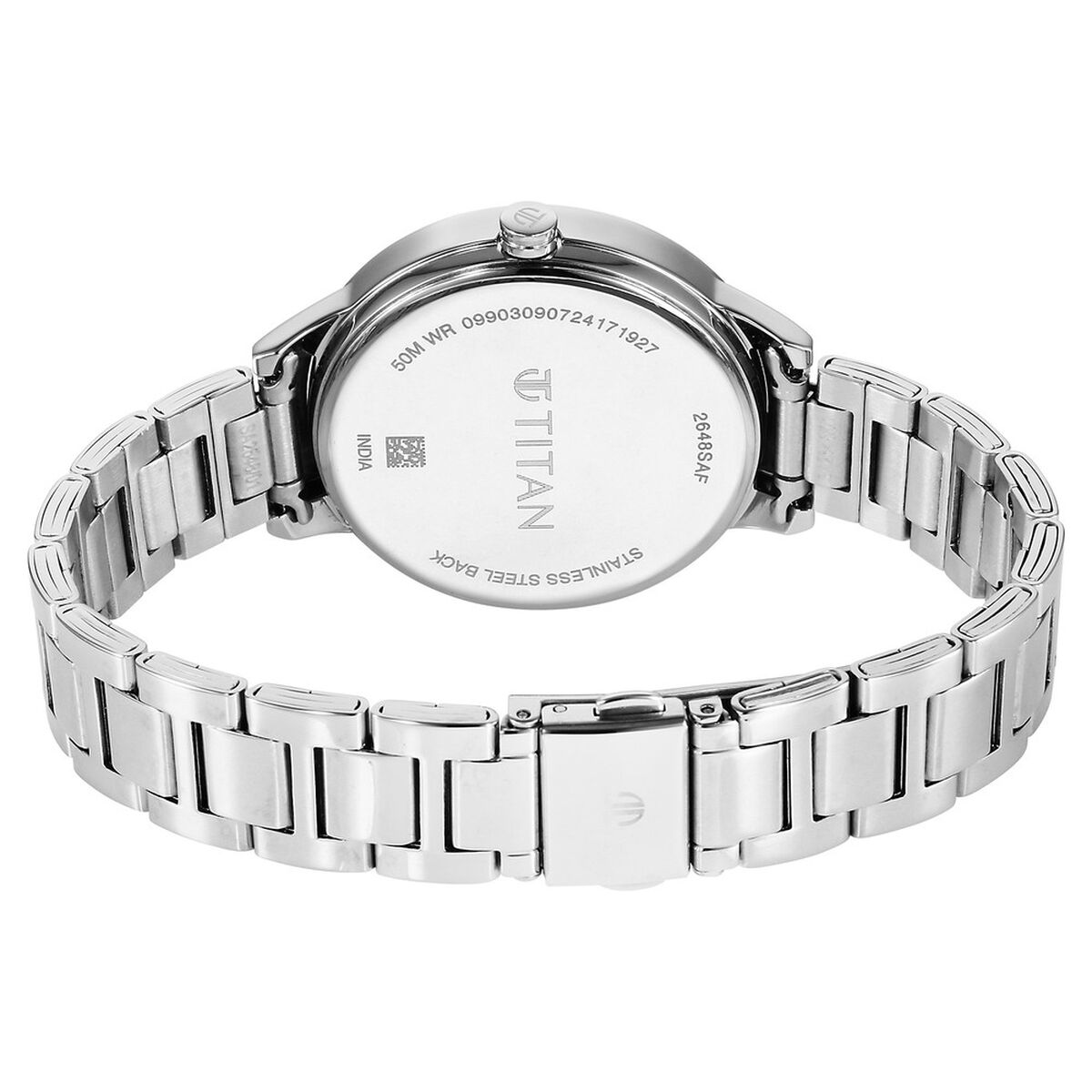 Titan Purple Razzle Dazzle Quartz Analog with Day and Date Pink Dial Silver Stainless Steel Strap Watch For Women 5