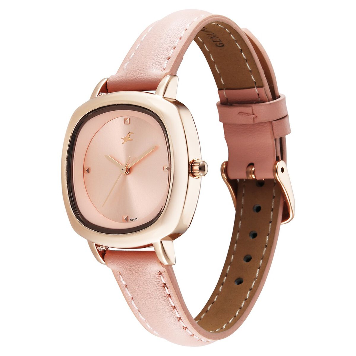 Fastrack Stunners Quartz Analog Rose Gold Dial Rose Gold Leather Strap Watch For Girls 3