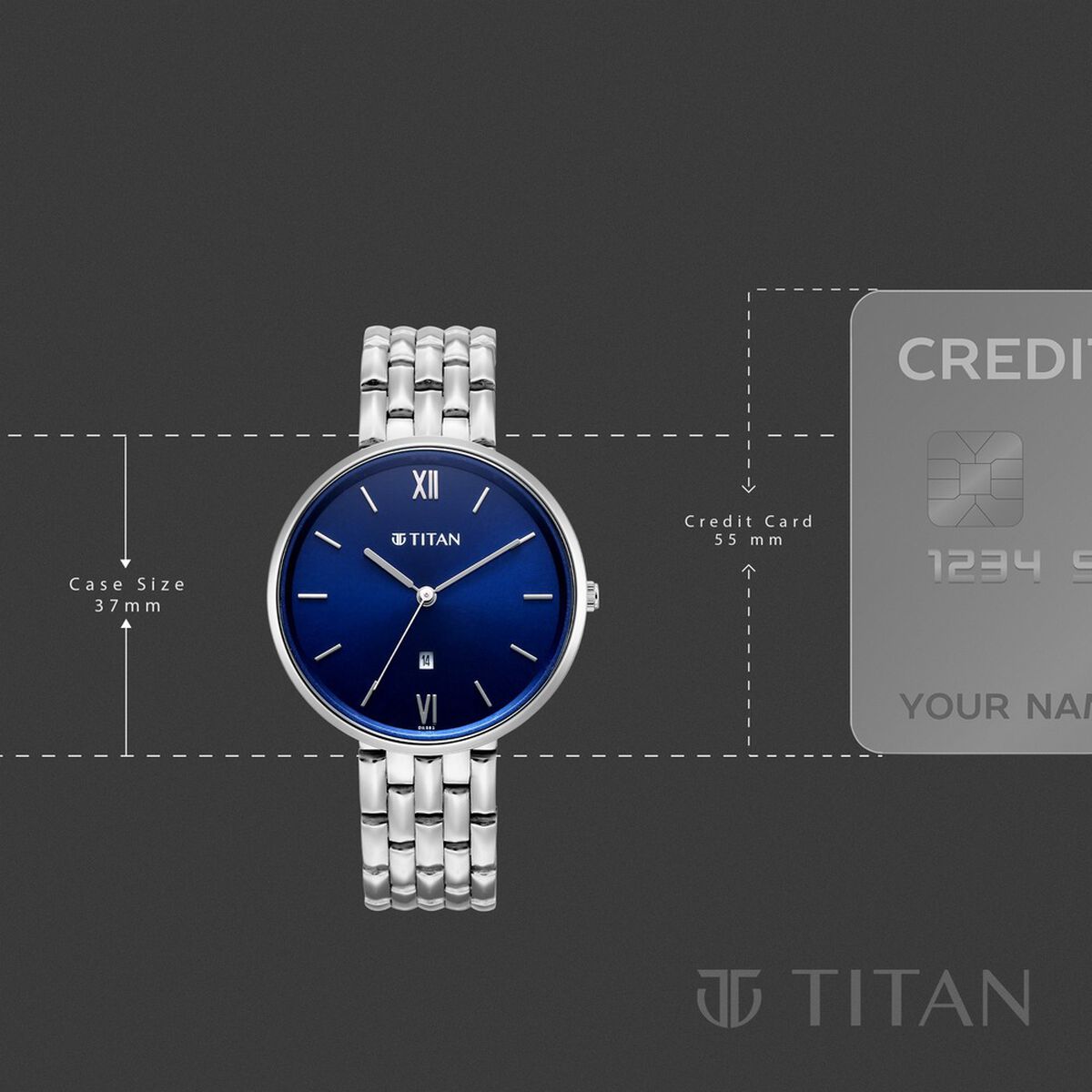 Titan Neo Quartz Analog Blue Dial Silver Metal Strap Watch For Women 4